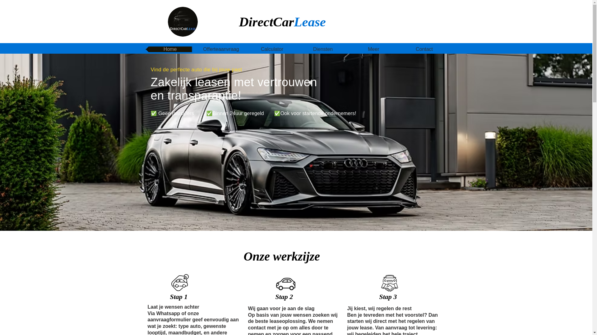 website screenshot of https://directcarlease.nl/