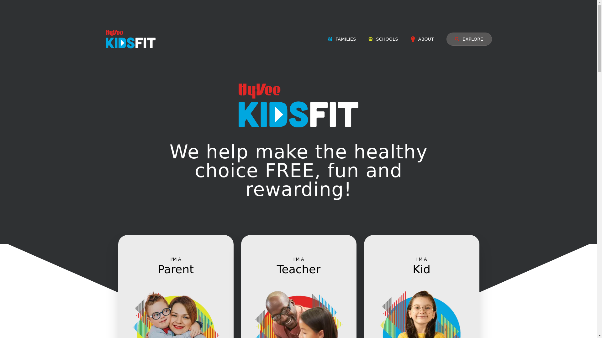 website screenshot of https://kidsfitbyhyvee.com/