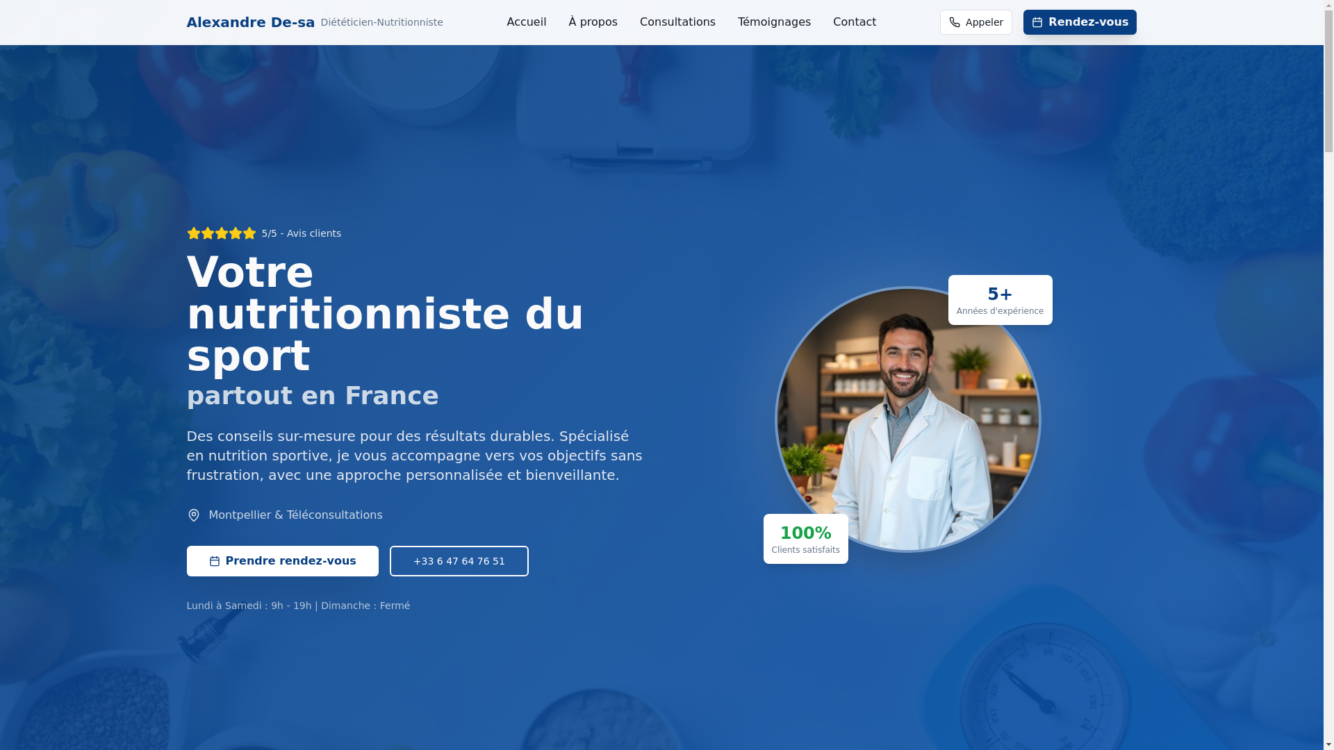website screenshot of https://alexandre-de-sa.com/