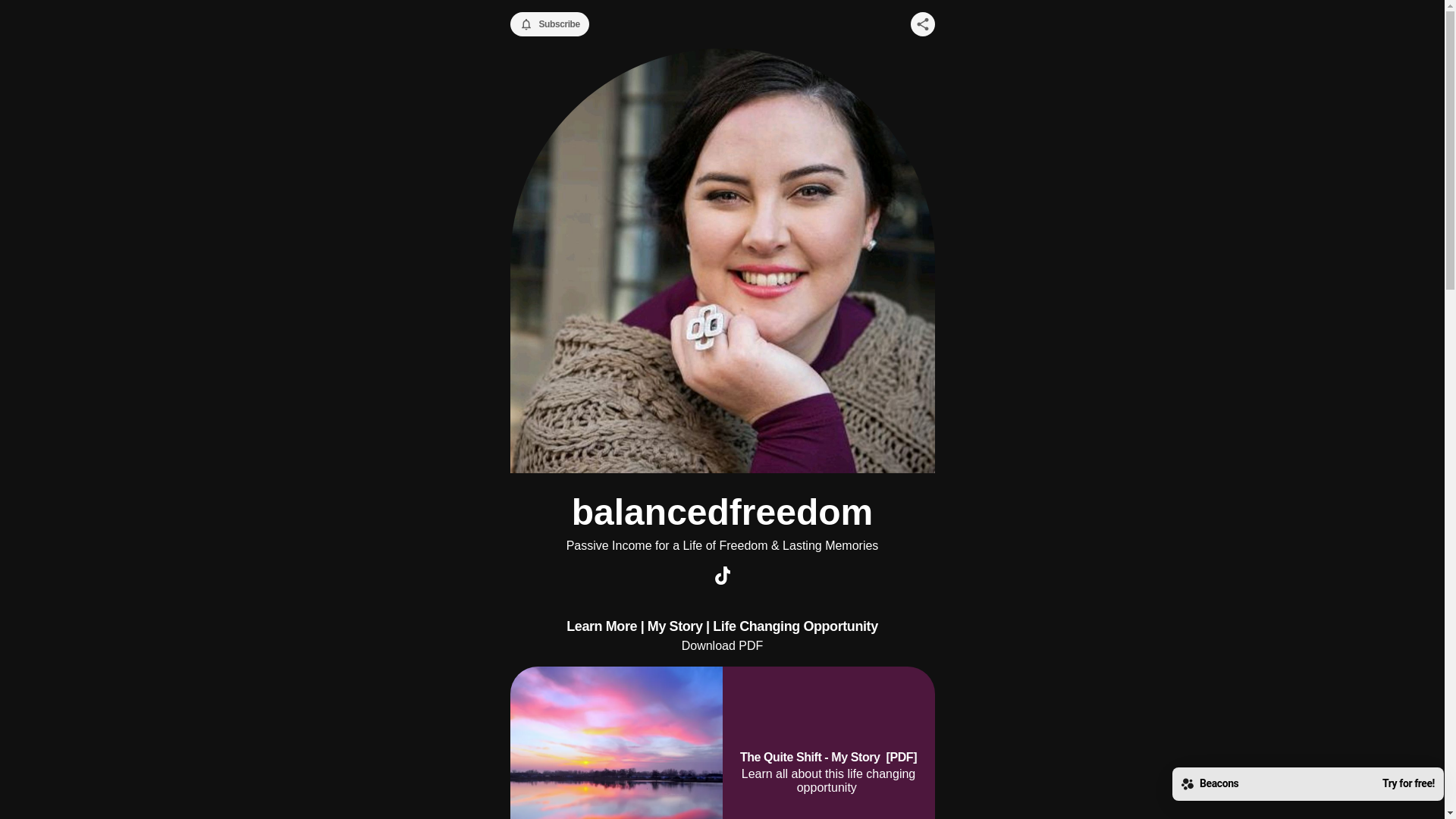 website screenshot of https://balancedfreedom.store/