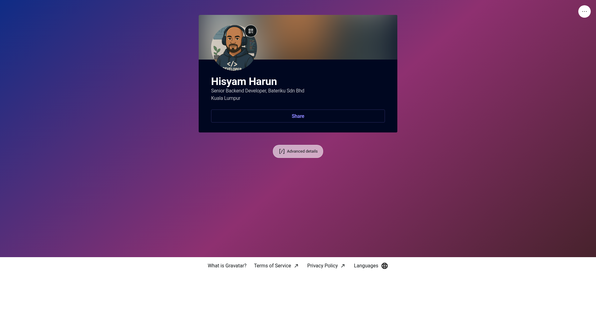 website screenshot of https://benharun.link/