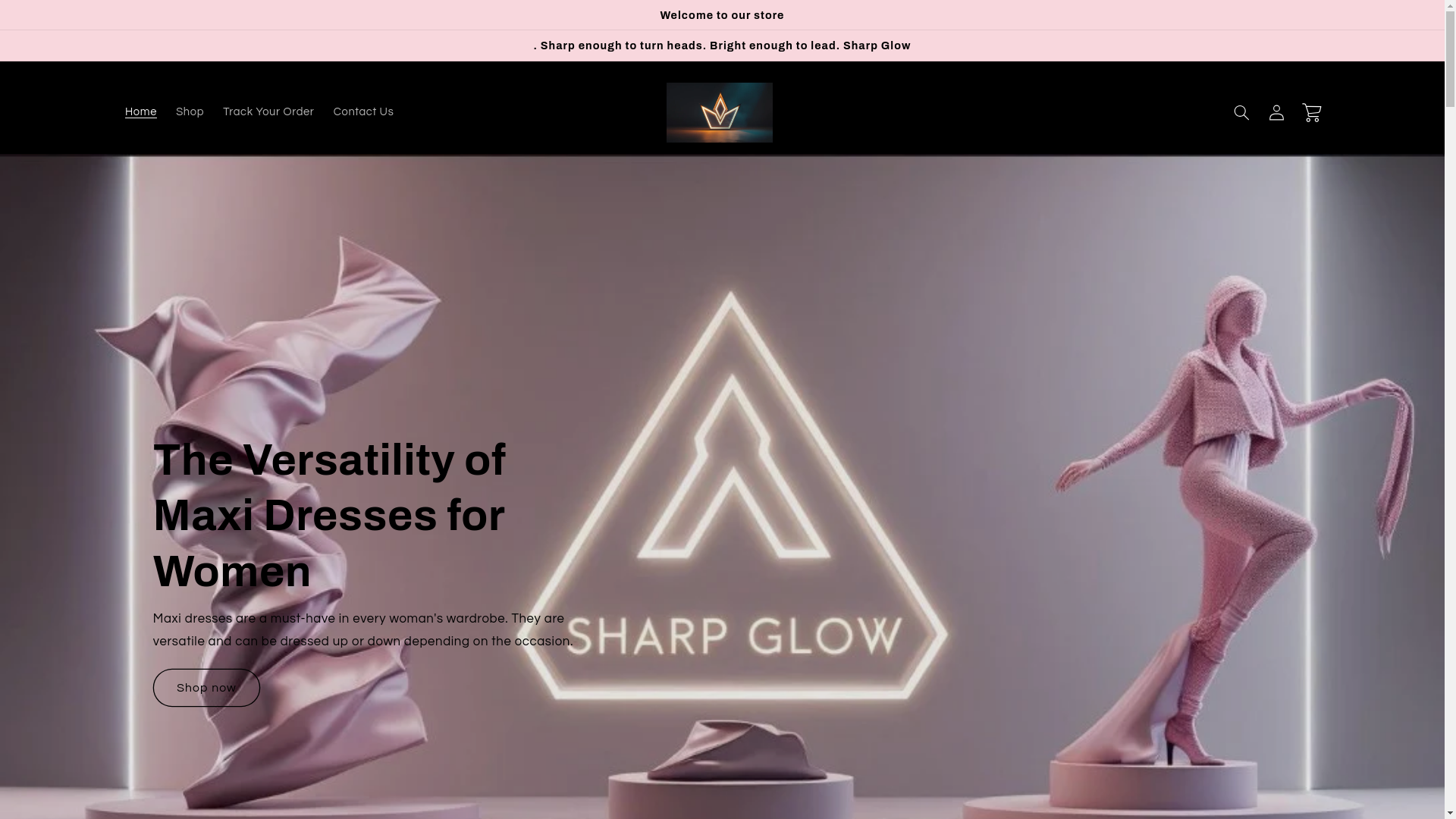 website screenshot of https://sharpglowboutique.com/