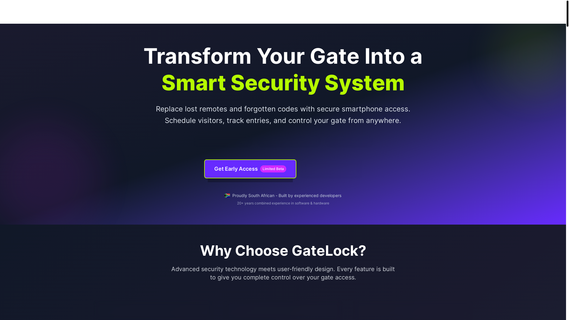 website screenshot of https://gatelock.co.za/
