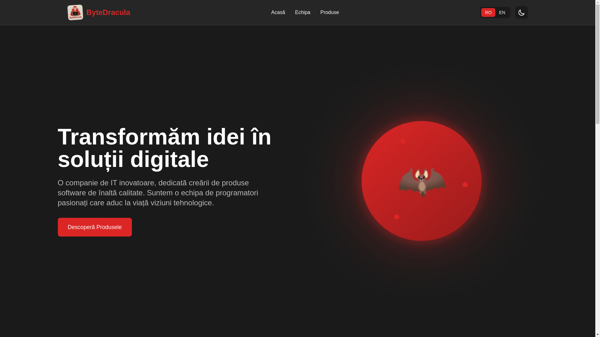 website screenshot of https://bytedracula.ro/