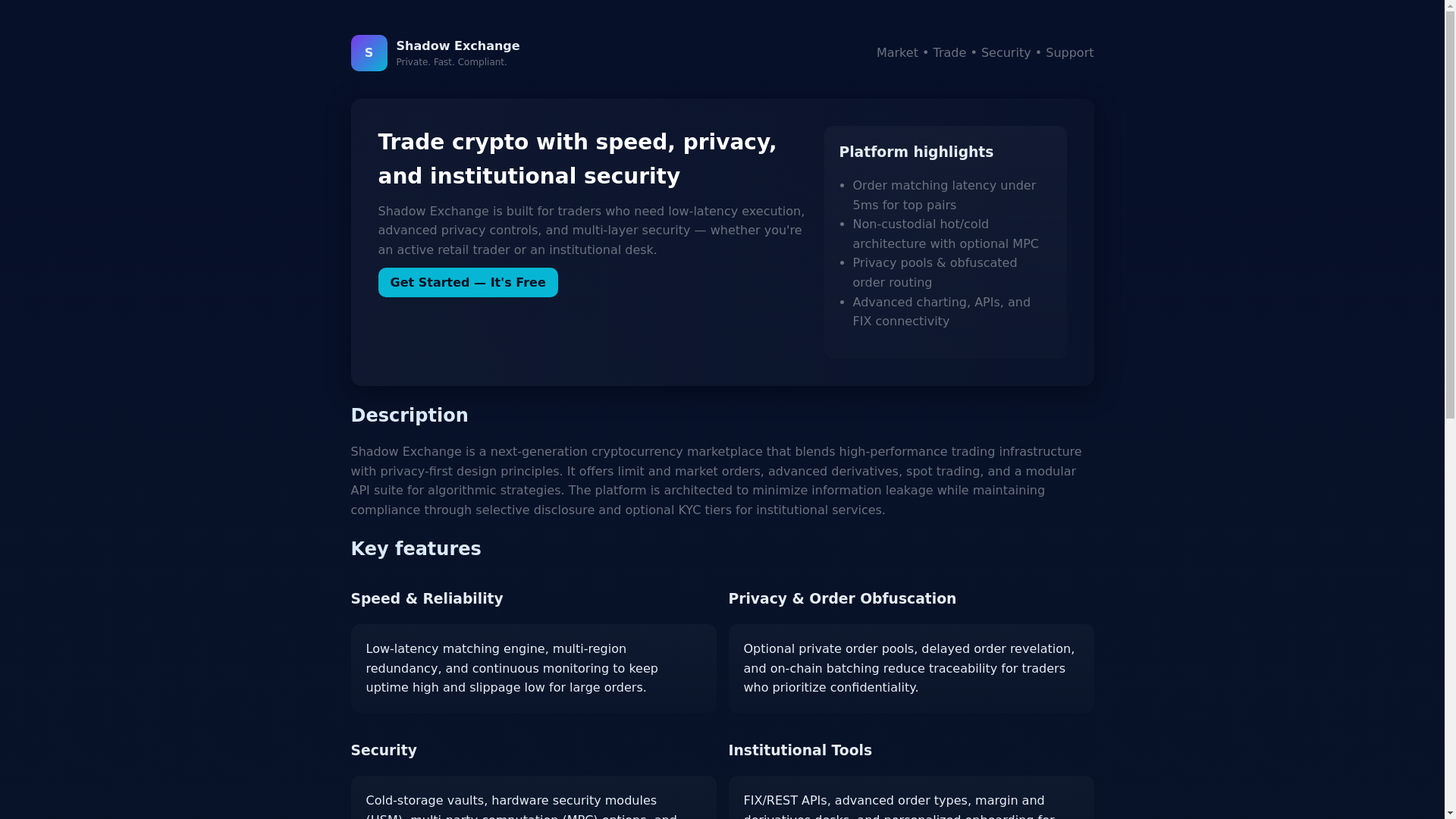 website screenshot of https://shadowexchange-en-us.pages.dev/