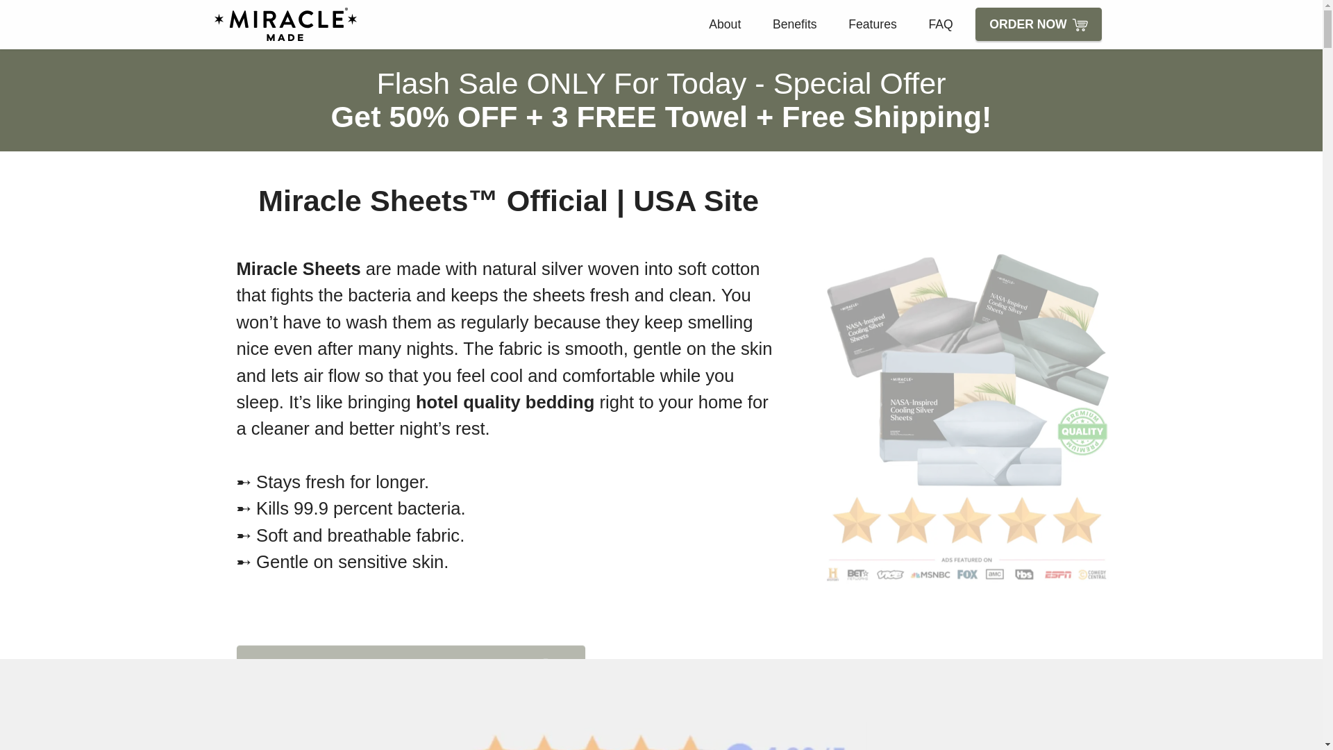 website screenshot of https://us-miracelsheets.com/