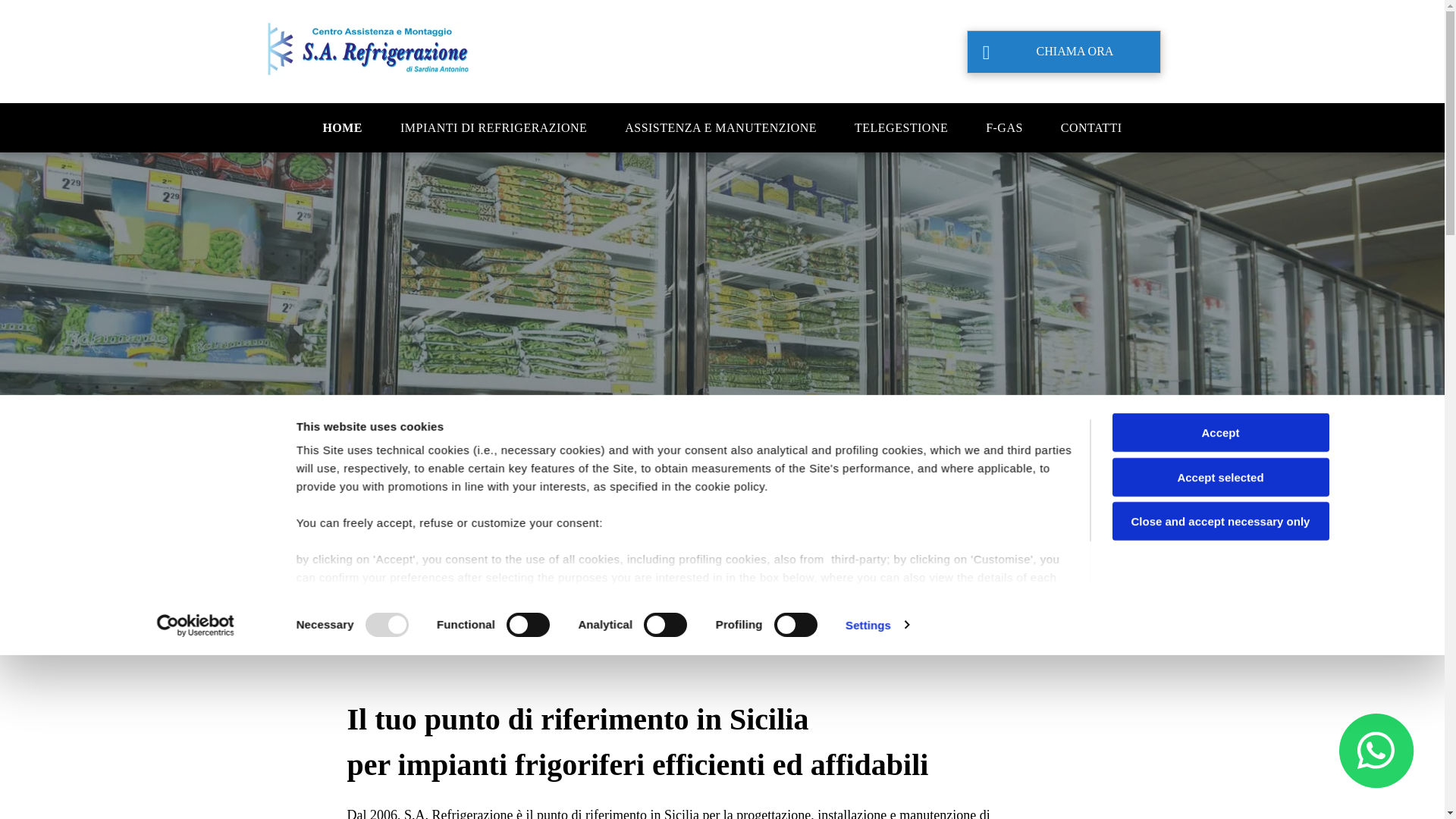 website screenshot of https://sarefrigerazione.it/