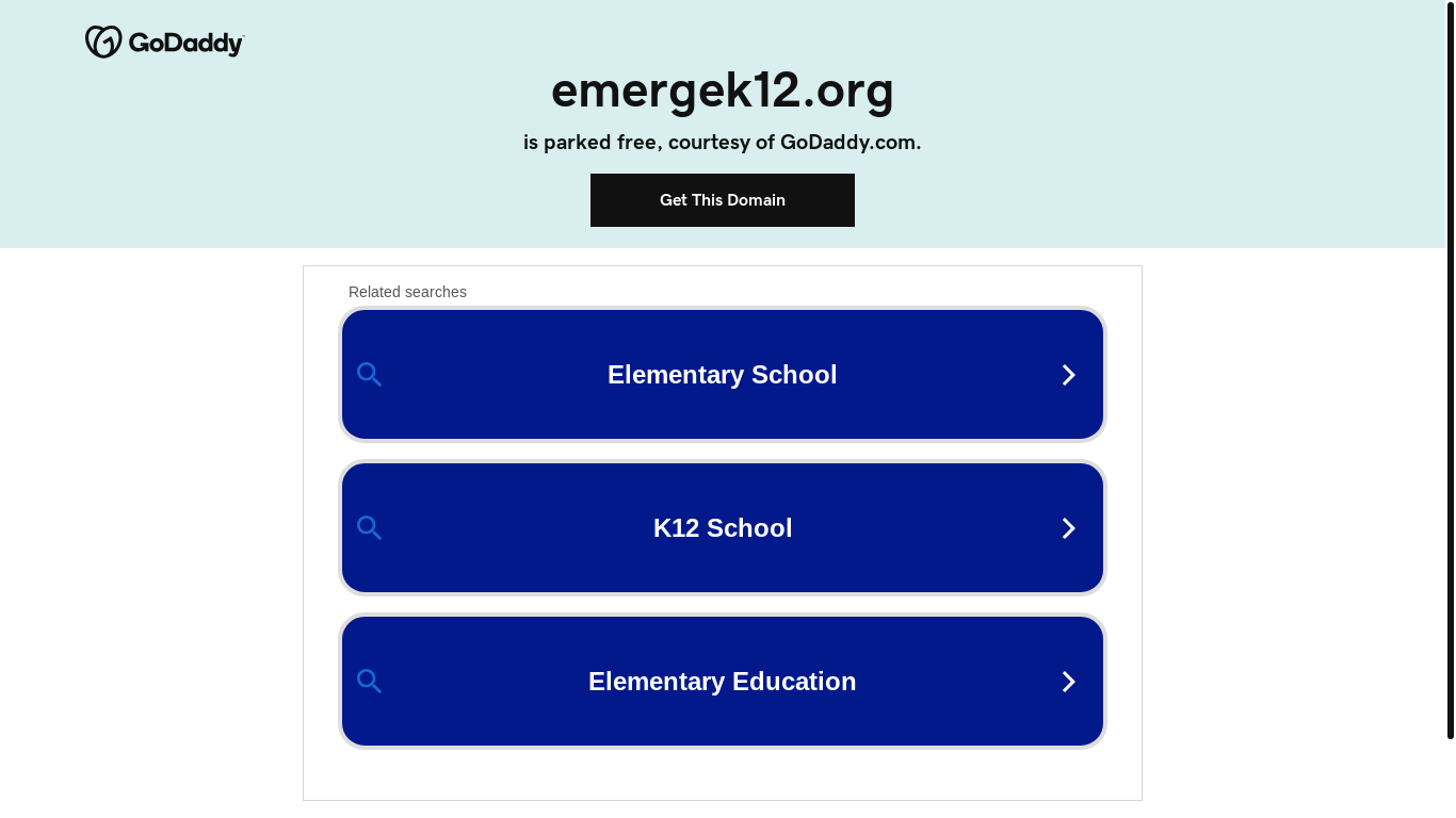 website screenshot of https://emergek12.org/