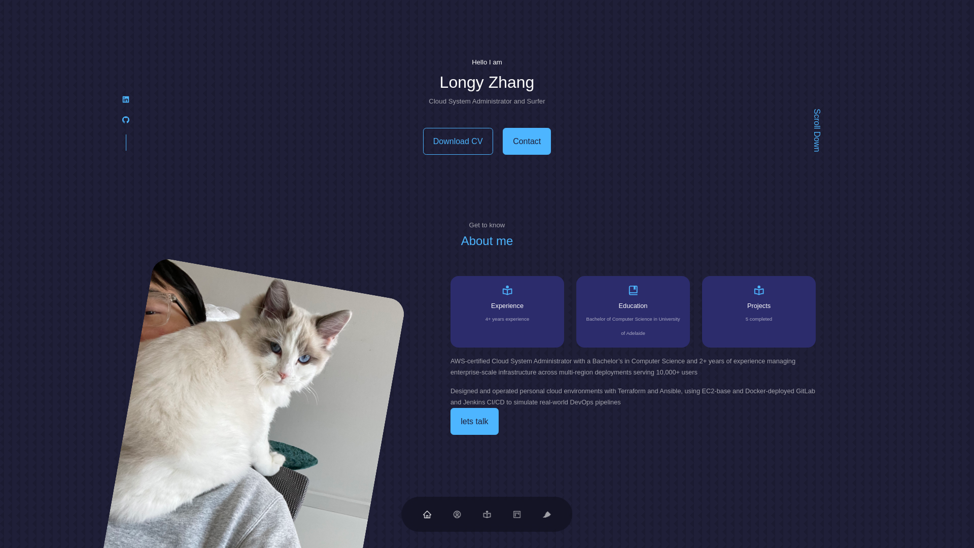 website screenshot of https://longyzhan.pages.dev/