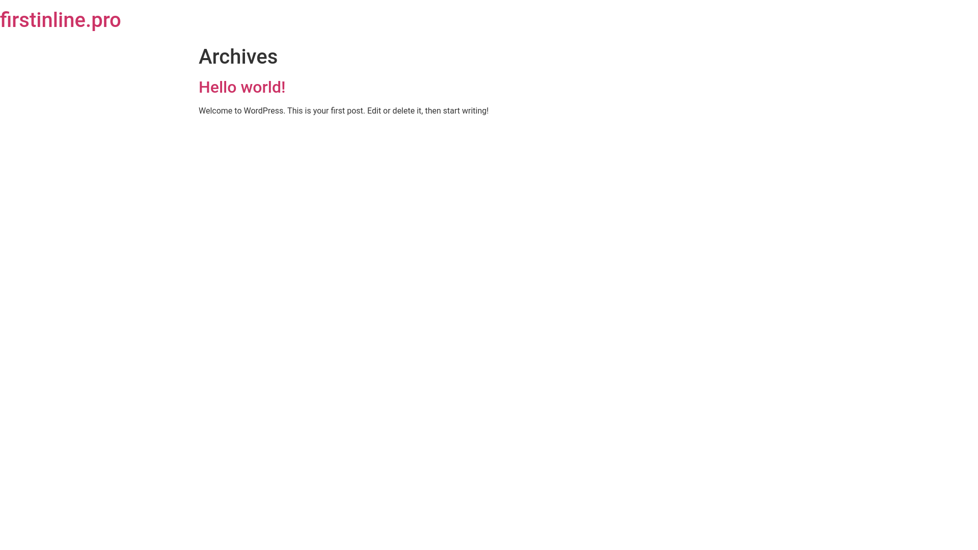 website screenshot of https://firstinline.pro/