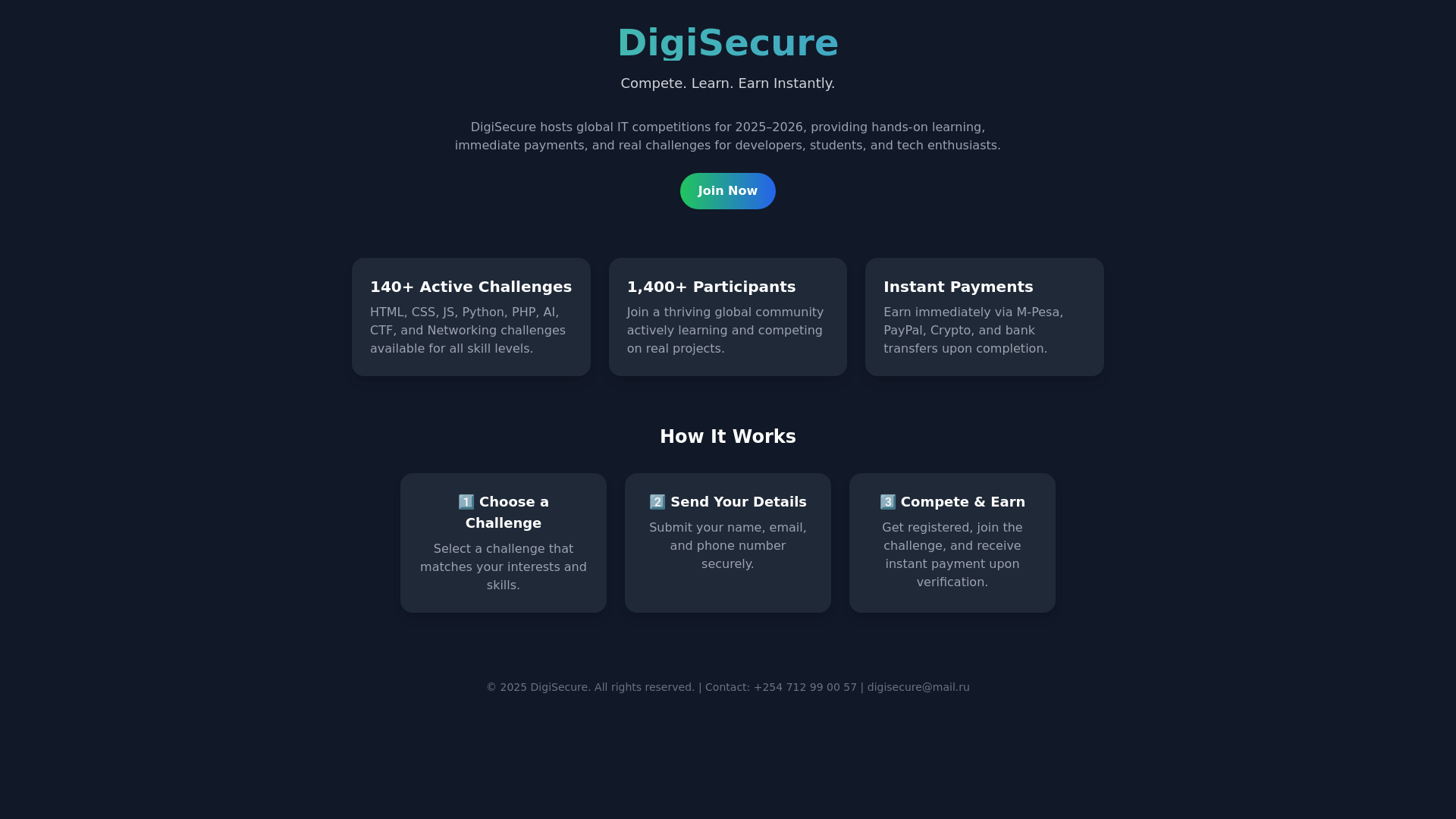 website screenshot of https://digisecure-info.pages.dev/