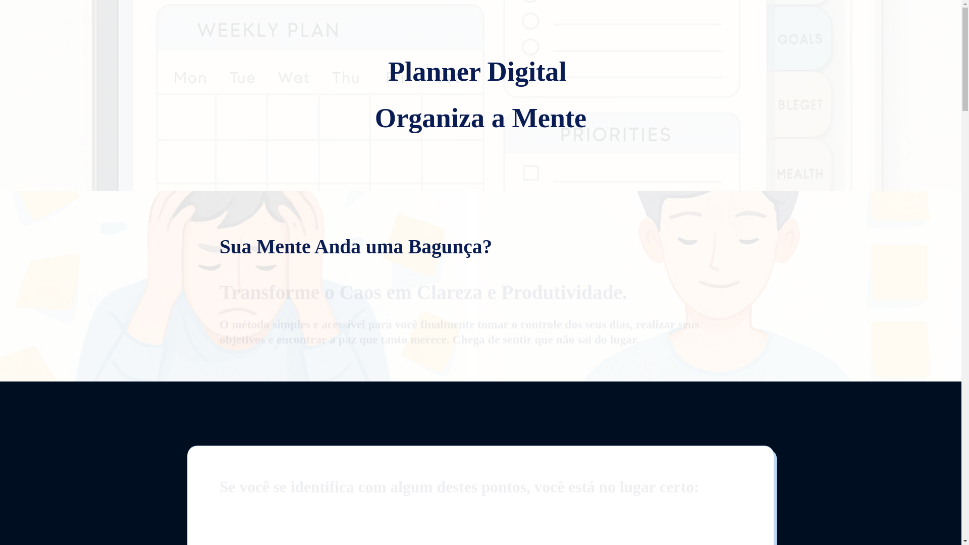 website screenshot of https://organizaamente.com.br/