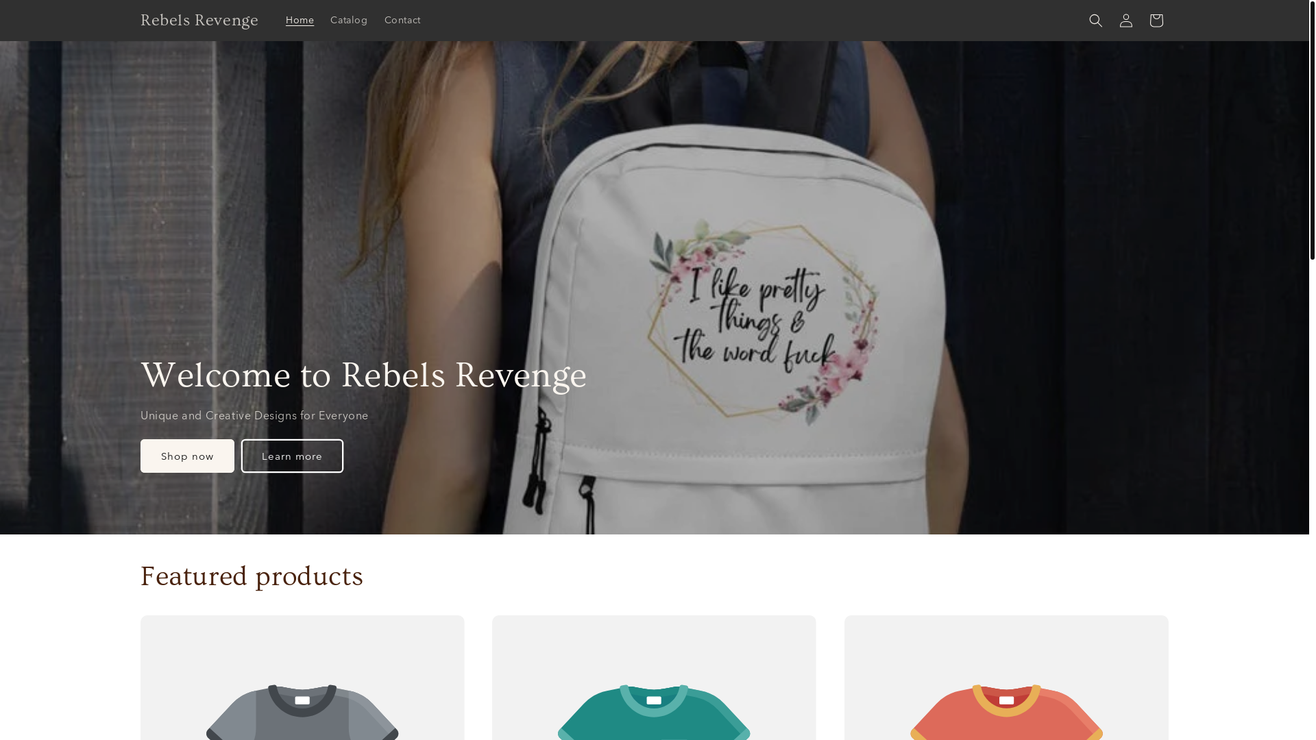 website screenshot of https://rebelsrevengeshop.com/