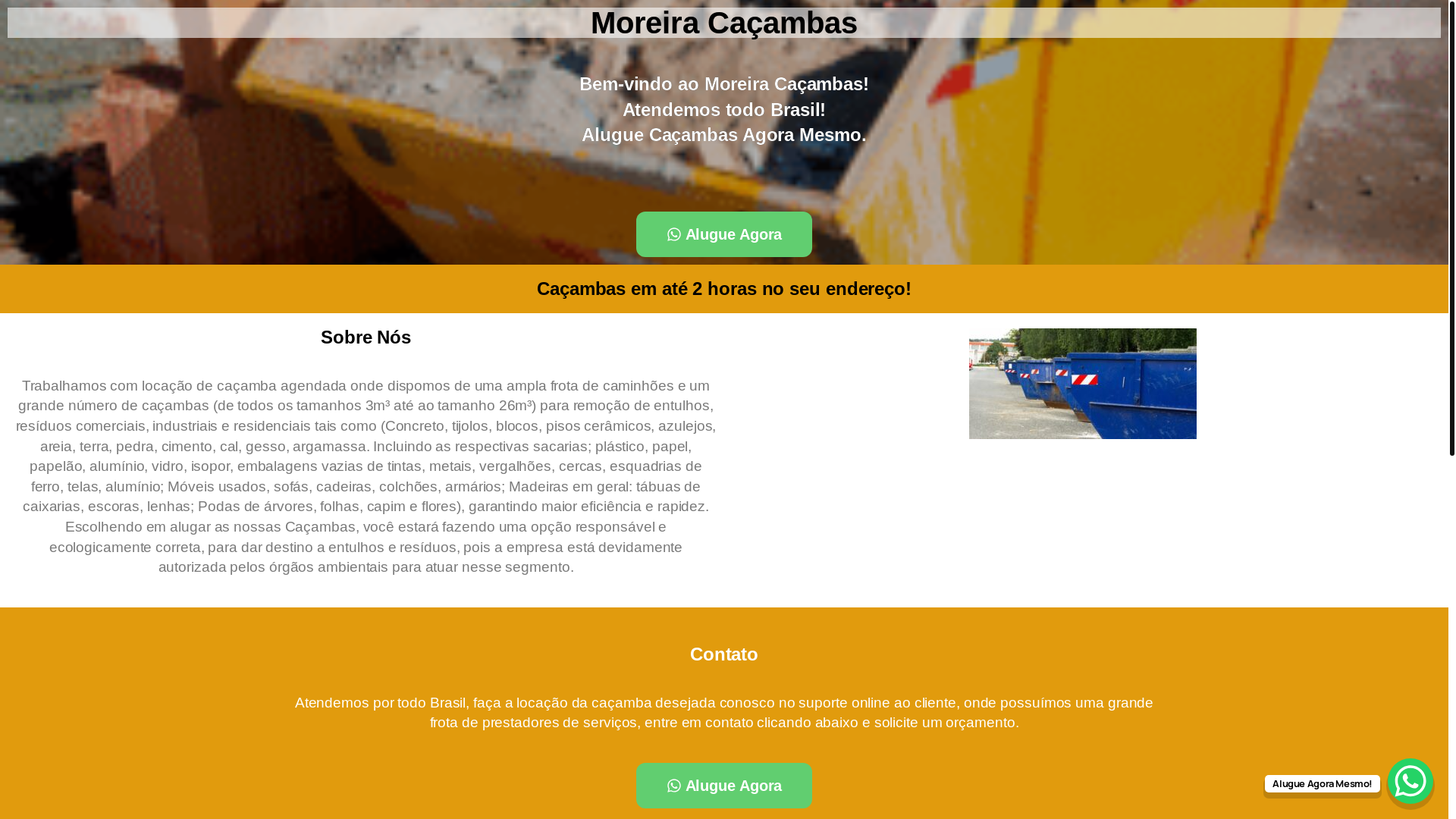 website screenshot of https://moreiracacambas.com/