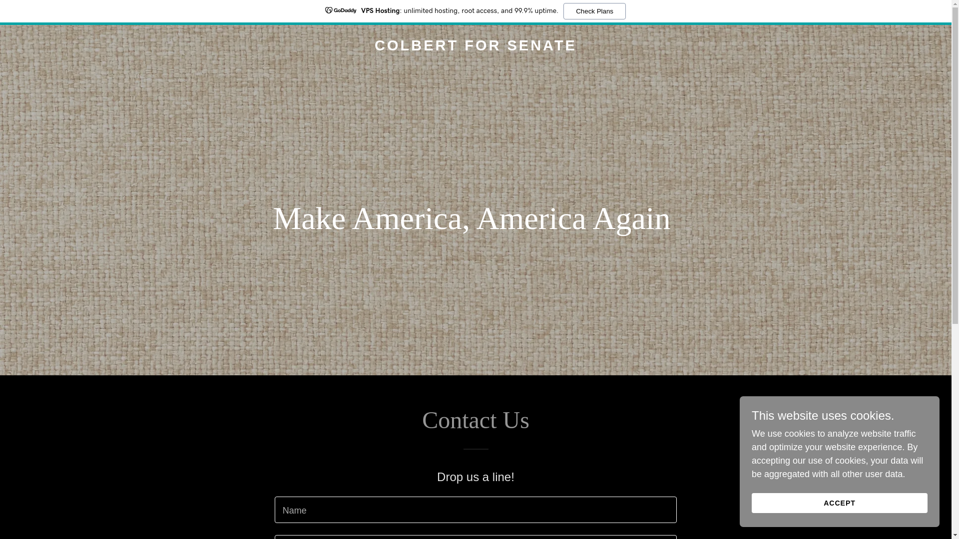 website screenshot of https://colbert4senate.com/