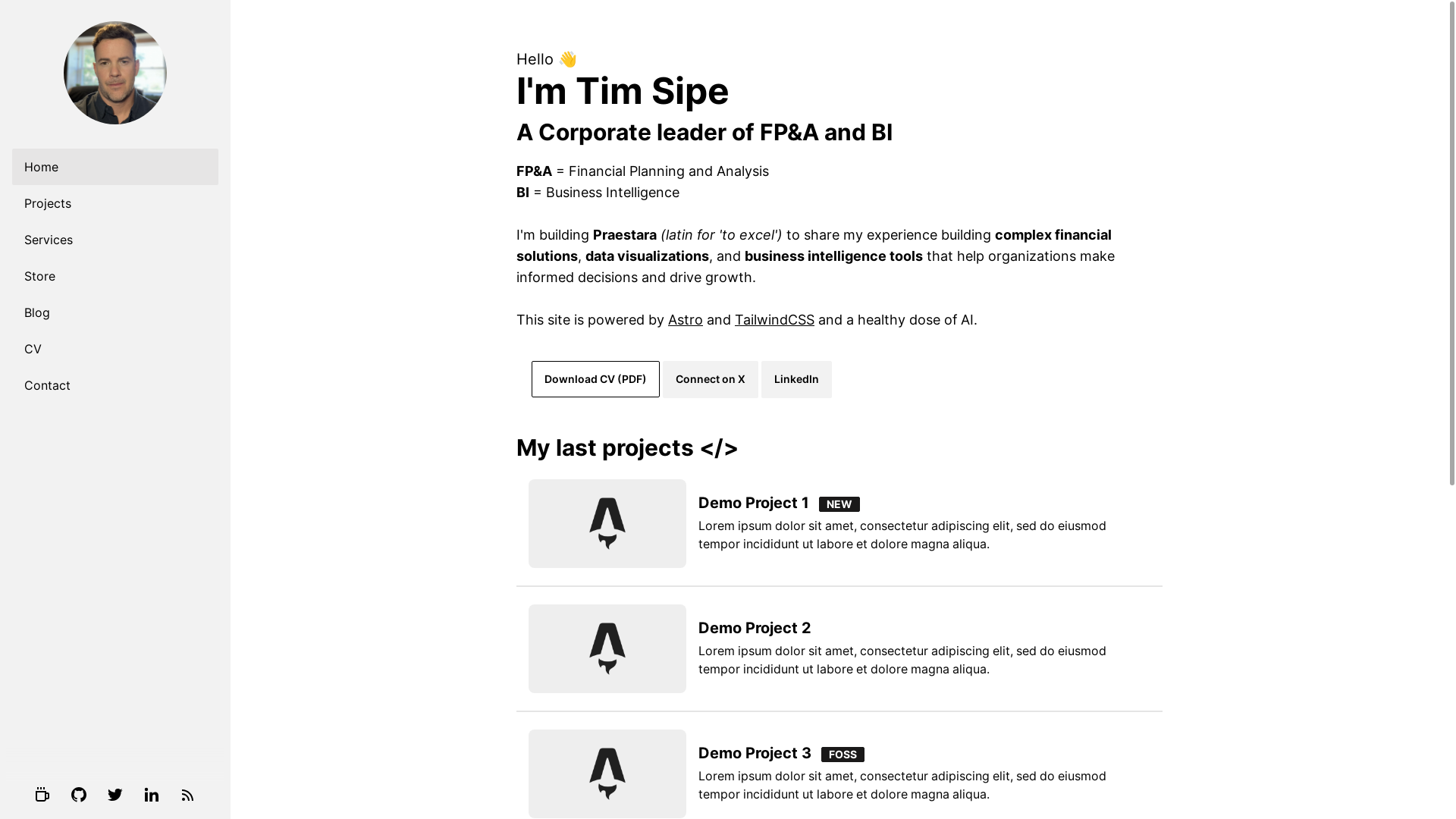 website screenshot of https://praestara-site.pages.dev/