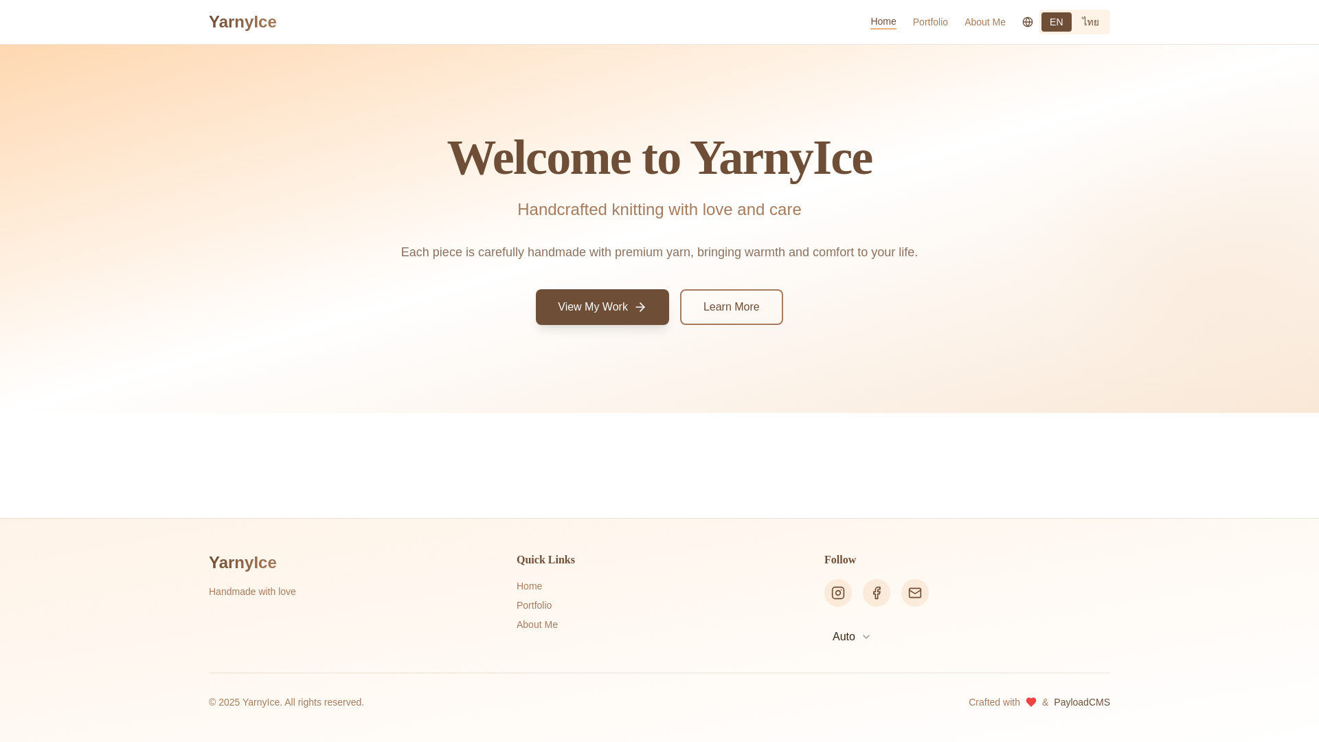 website screenshot of https://yarnyice.com/