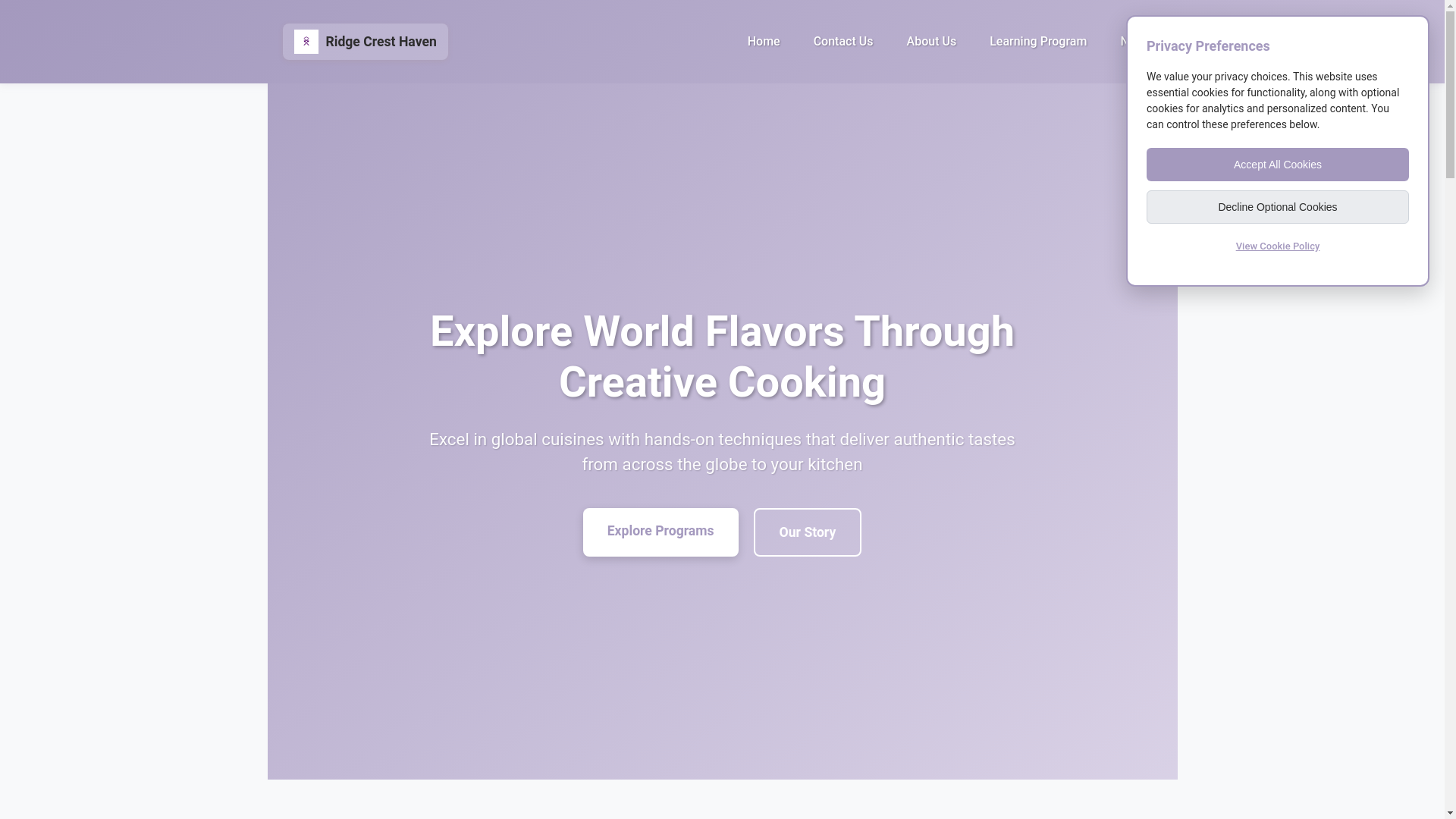 website screenshot of https://ridgecresthaven.bond/