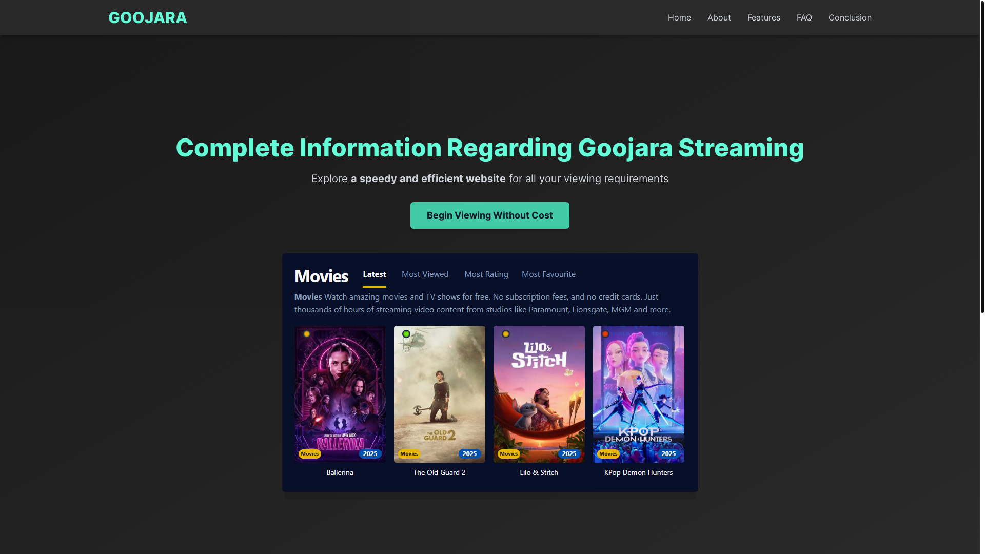 website screenshot of https://goojara-4pod.pages.dev/