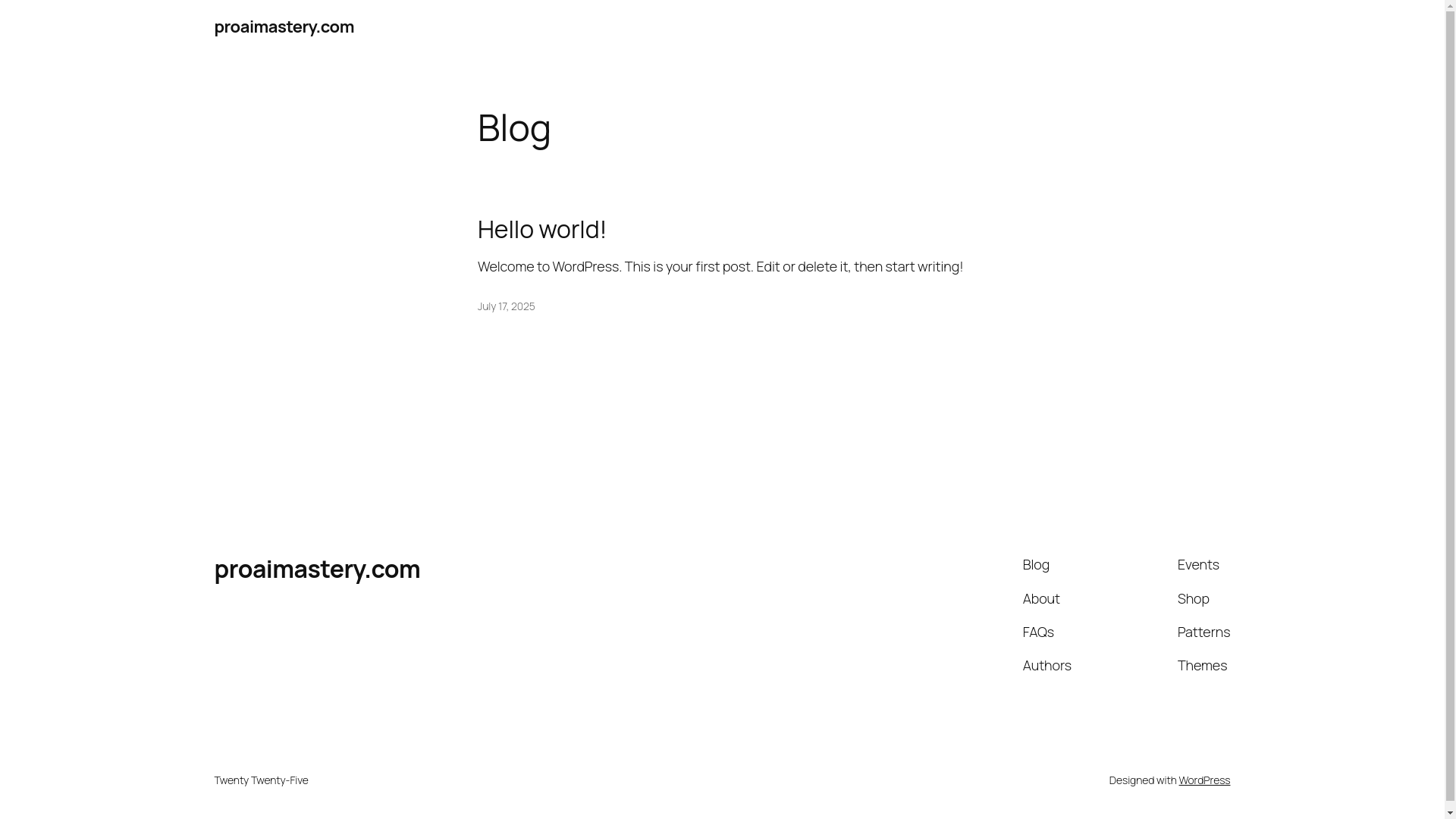 website screenshot of https://proaimastery.com/