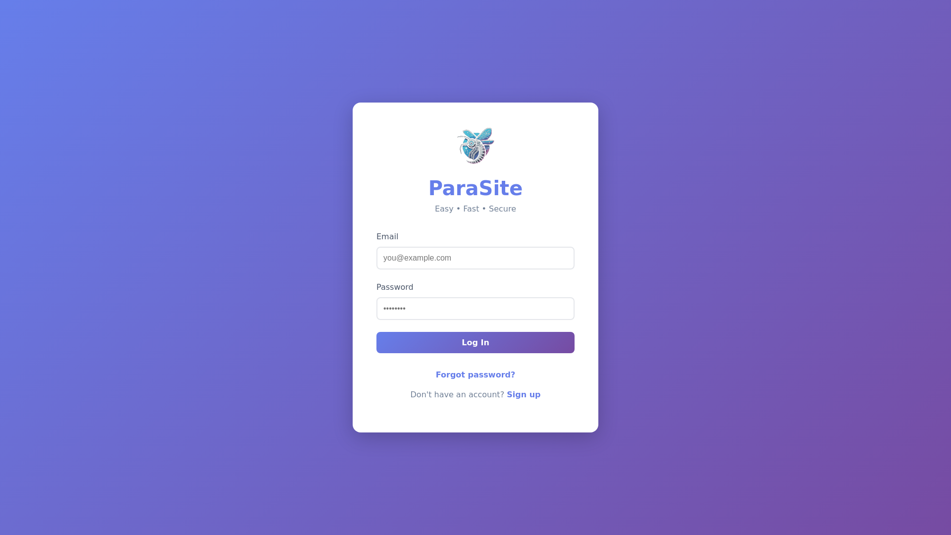 website screenshot of https://parasite-dashboard.pages.dev/