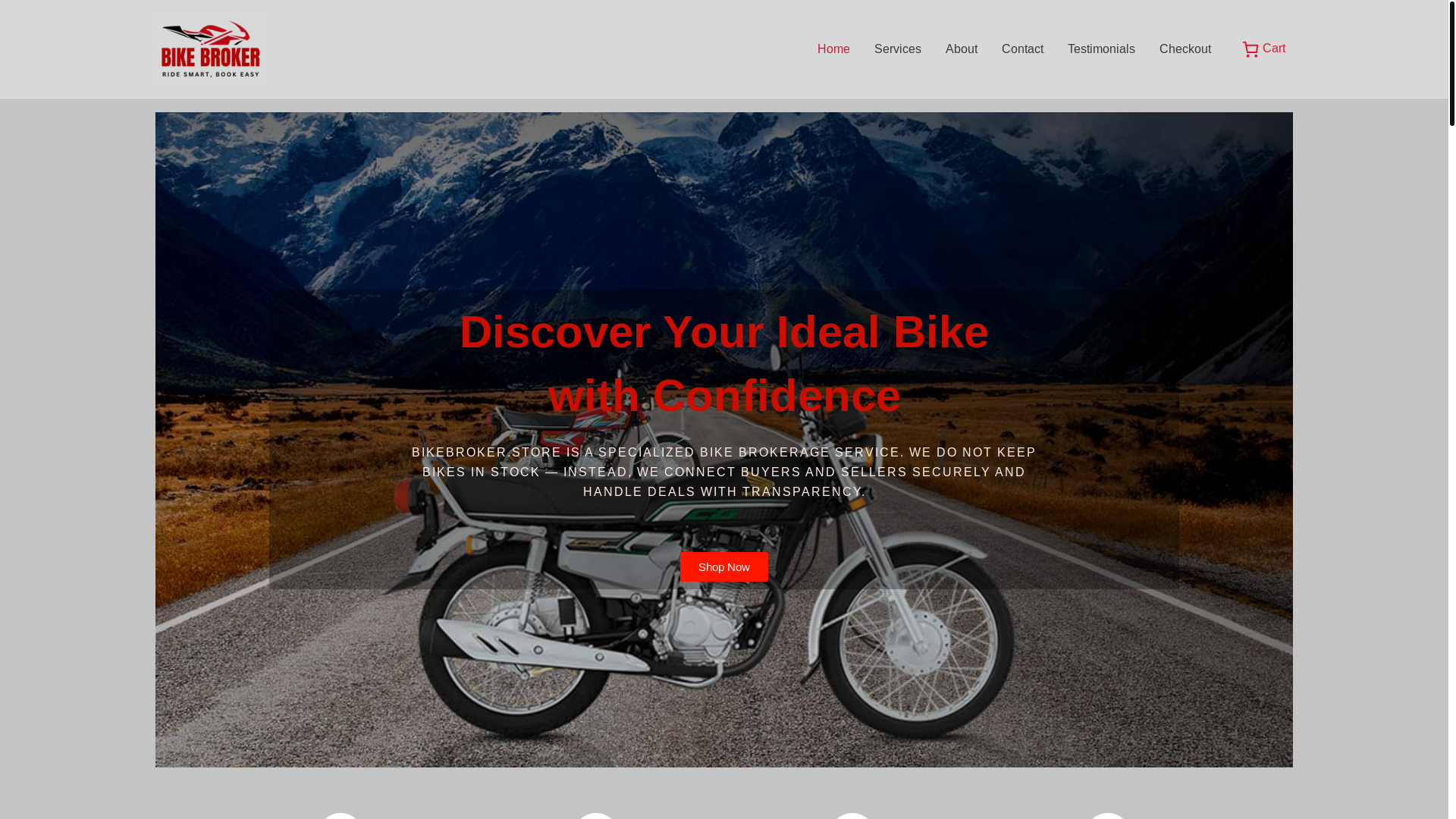 website screenshot of https://bikebroker.store/