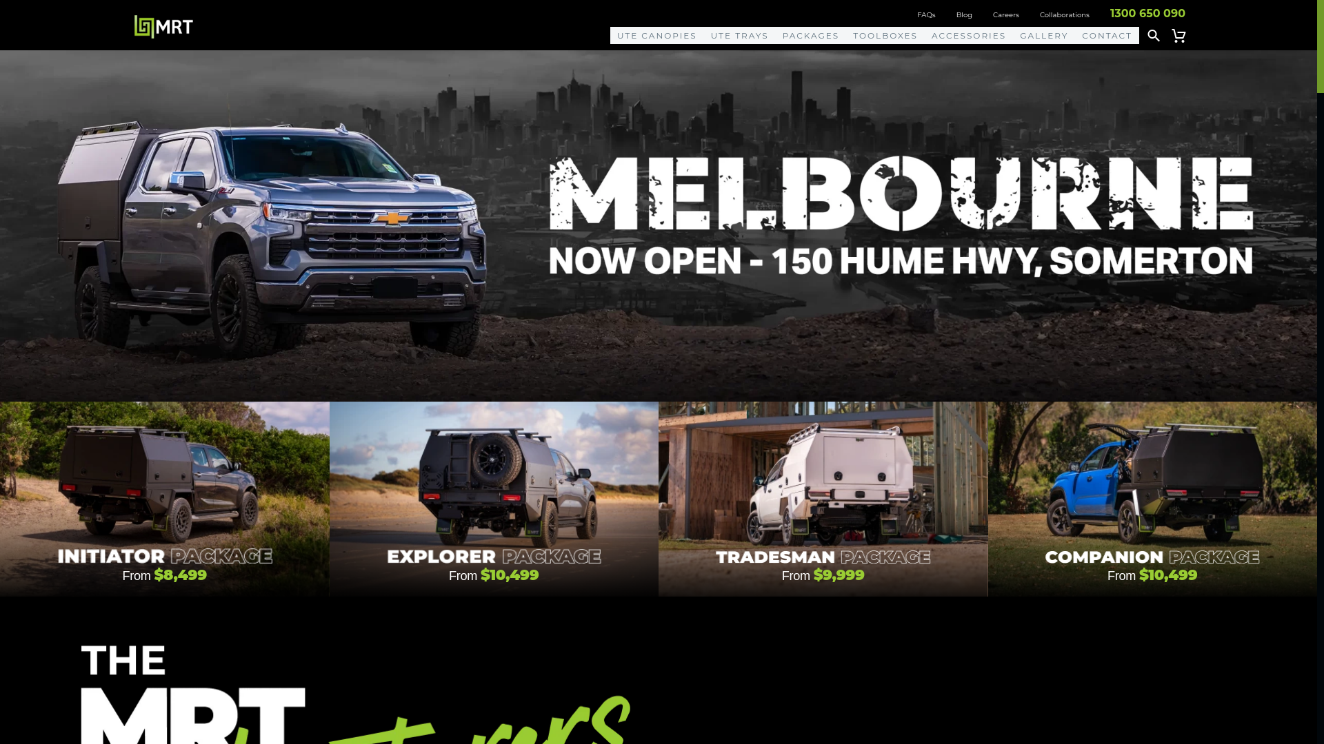 website screenshot of https://mrt.com.au/