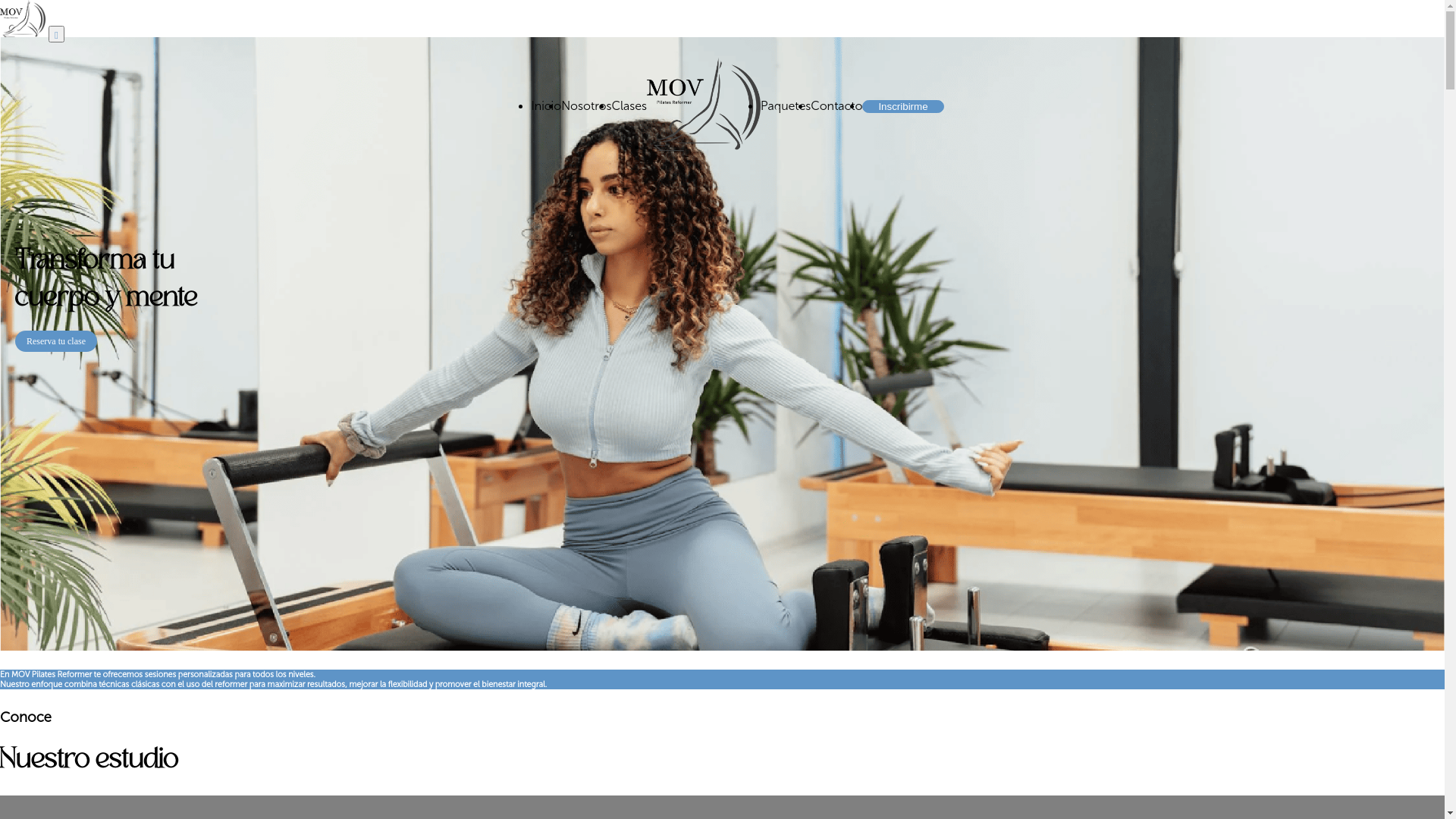 website screenshot of https://movpilates.com/