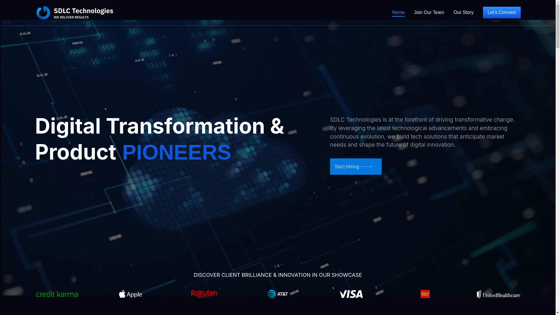 website screenshot of https://sdlctechnologiesinc.com/