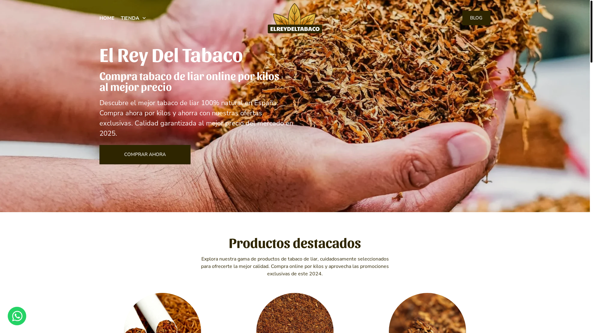 website screenshot of https://elreydeltabaco.com/