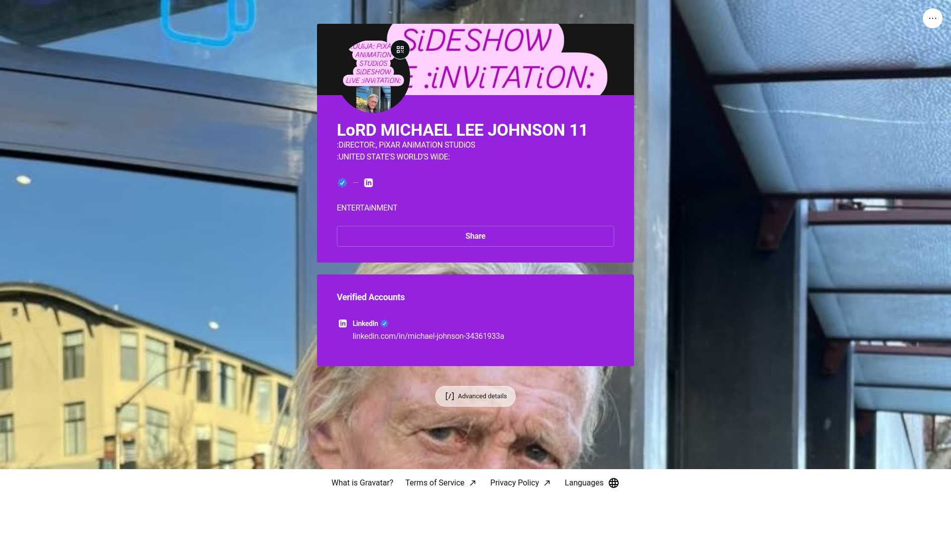 website screenshot of https://lordmichaelleejohnson11.ninja/