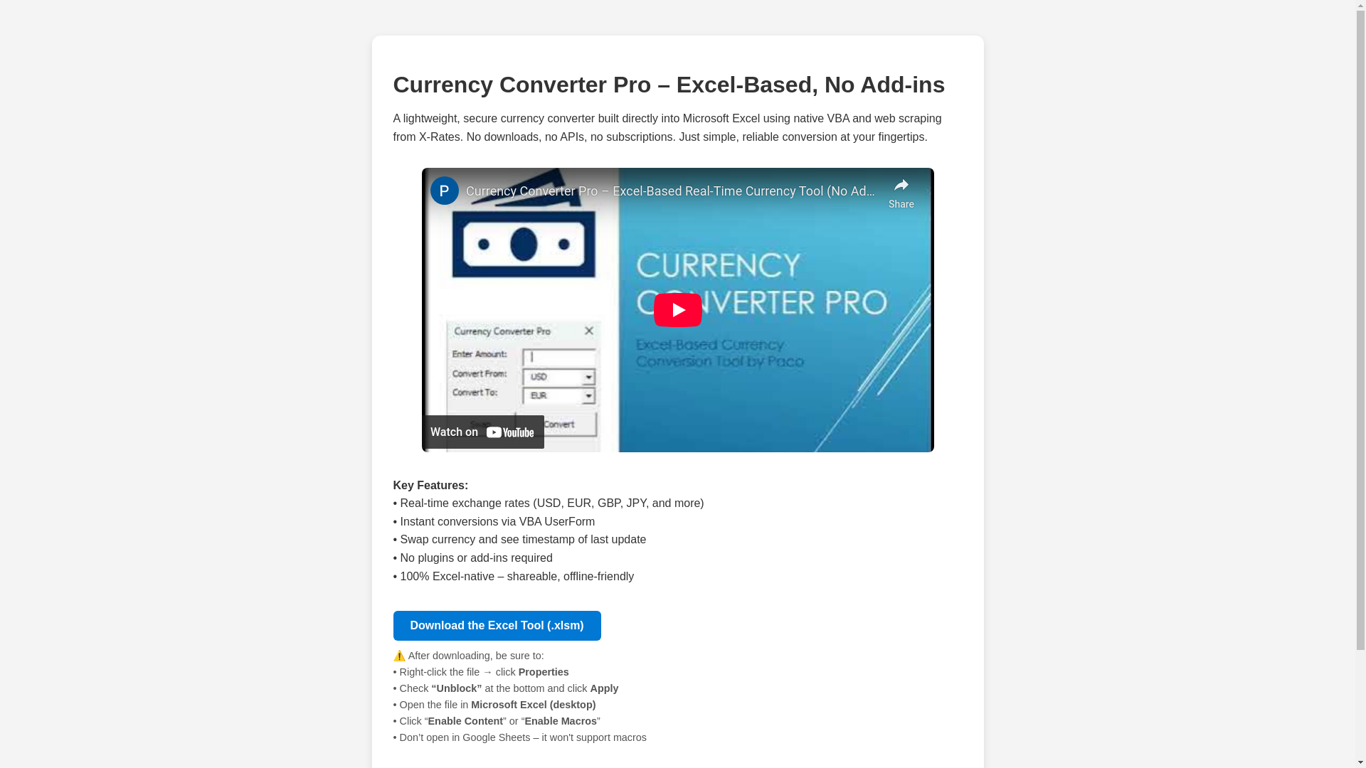 website screenshot of https://exceluserform.com/