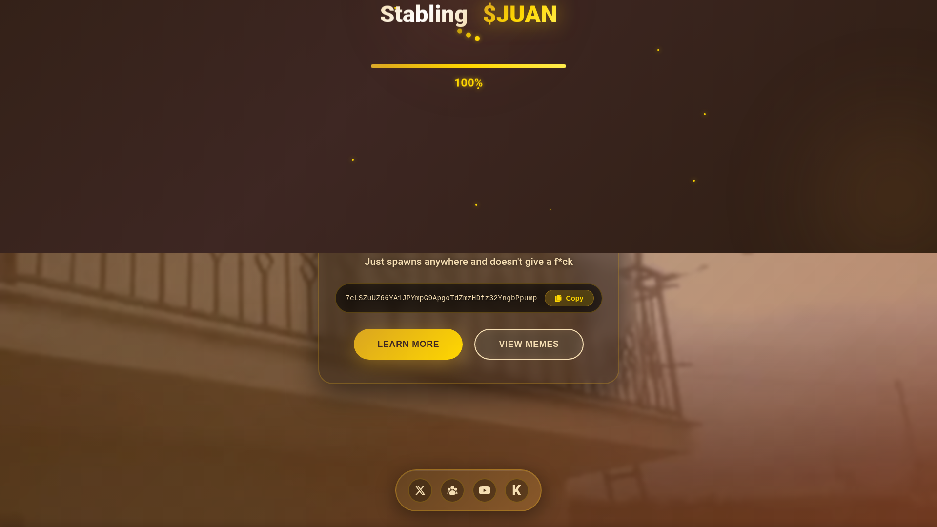 website screenshot of https://juanthehorse.fun/