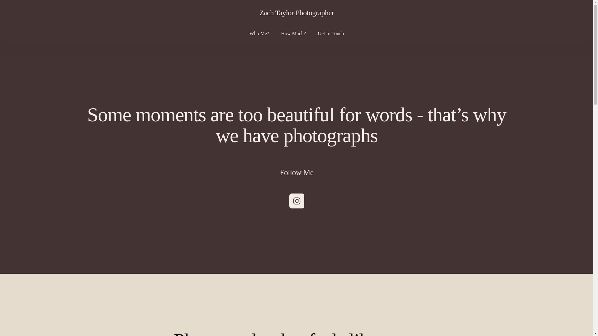 website screenshot of https://zachtaylorphotographer.com/