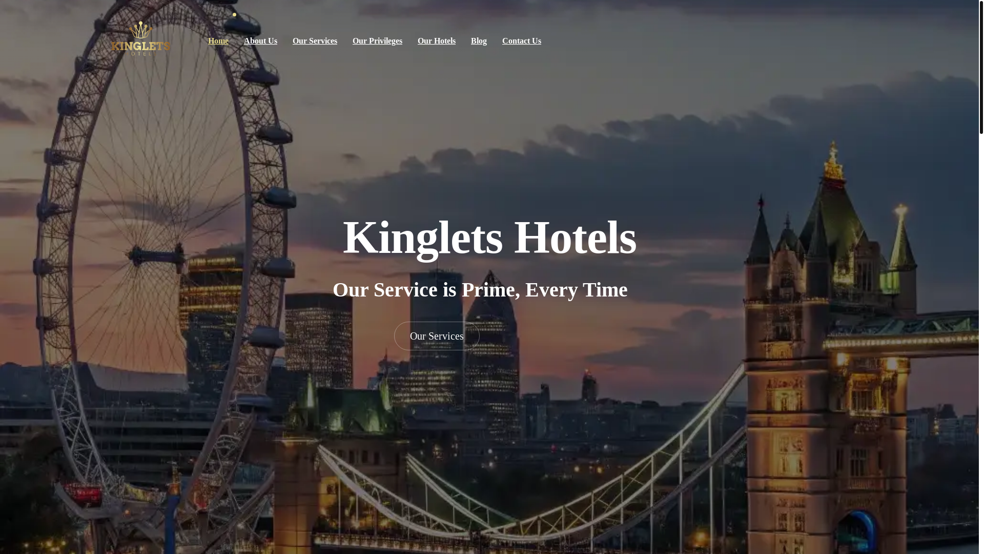 website screenshot of https://kinglets-hotels.com/