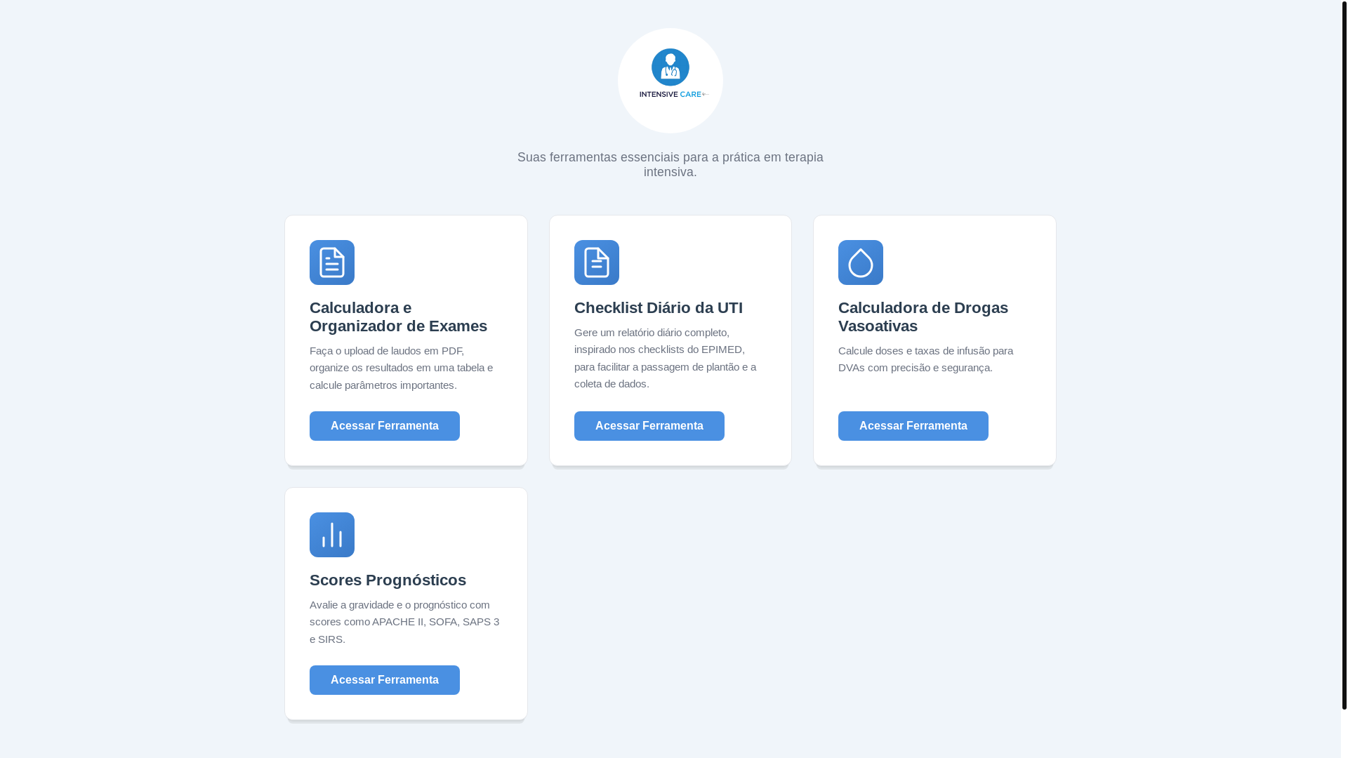 website screenshot of https://intensive-care-brasil.com/