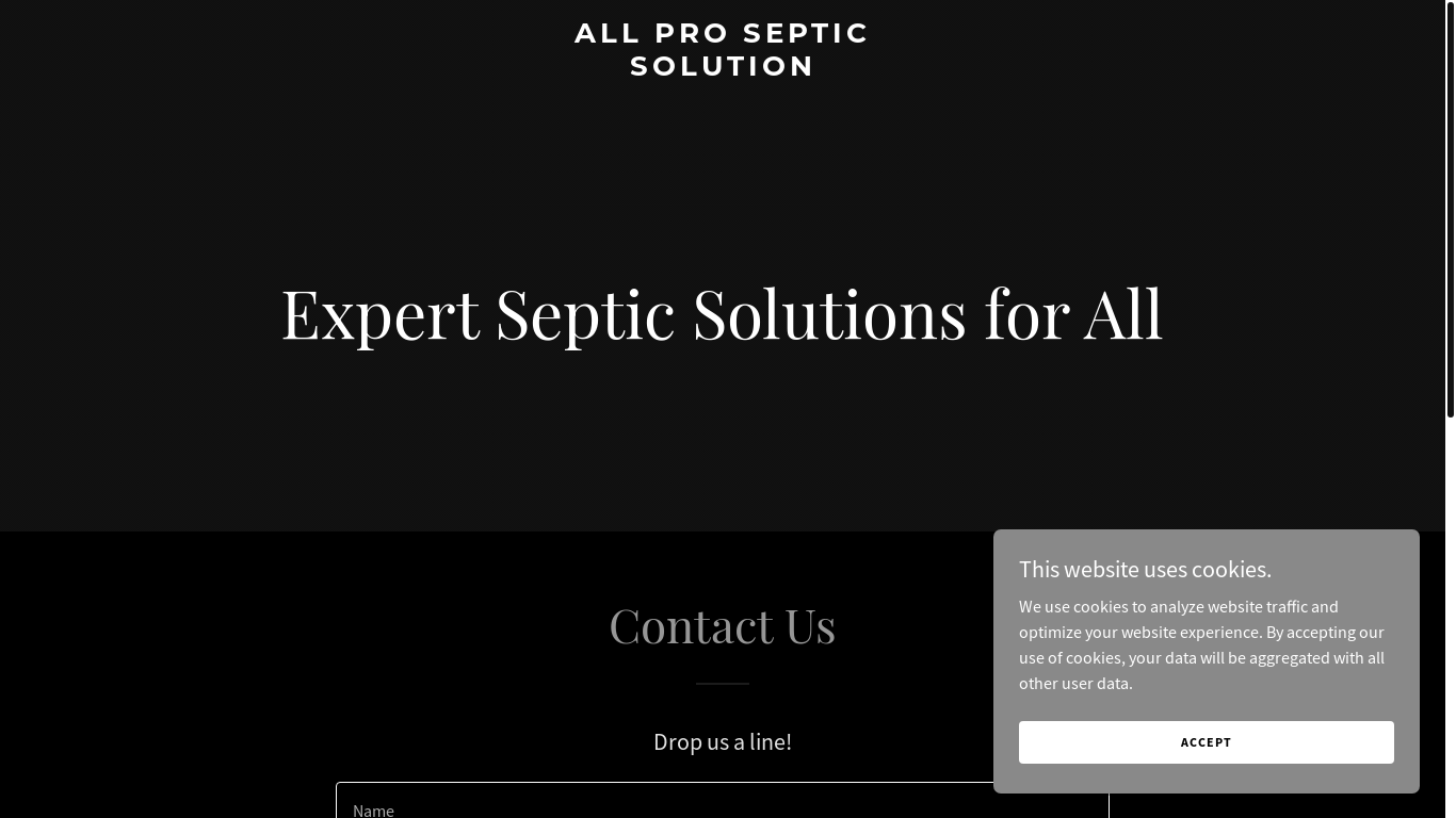 website screenshot of https://allprosepticsolution.com/