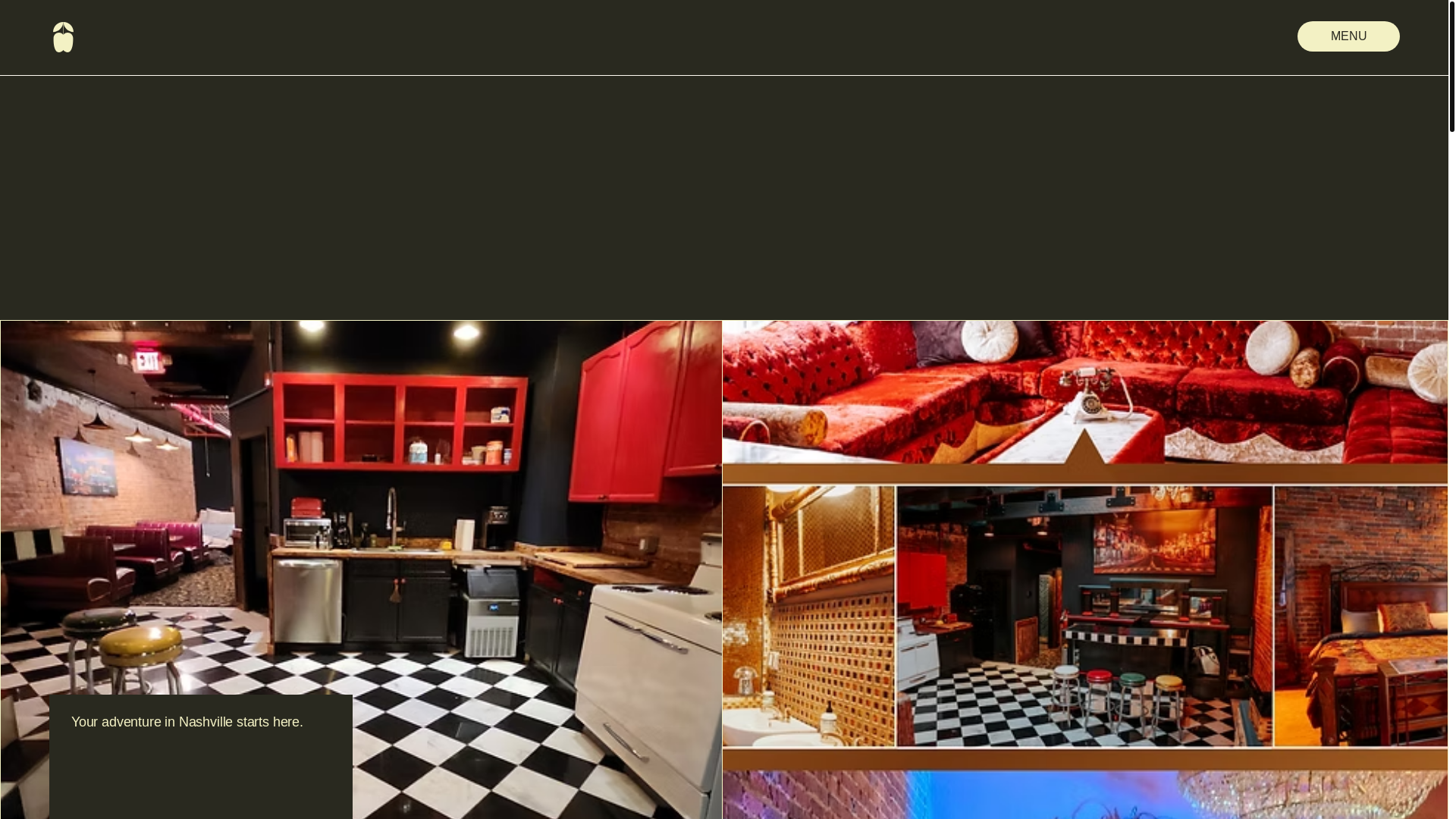 website screenshot of https://nashvillerockstarstays.com/
