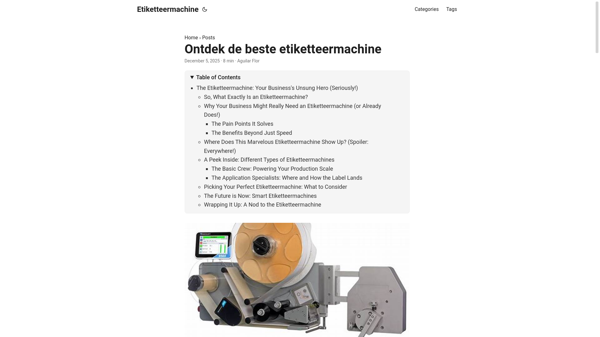 website screenshot of https://etiketteermachine.pages.dev/