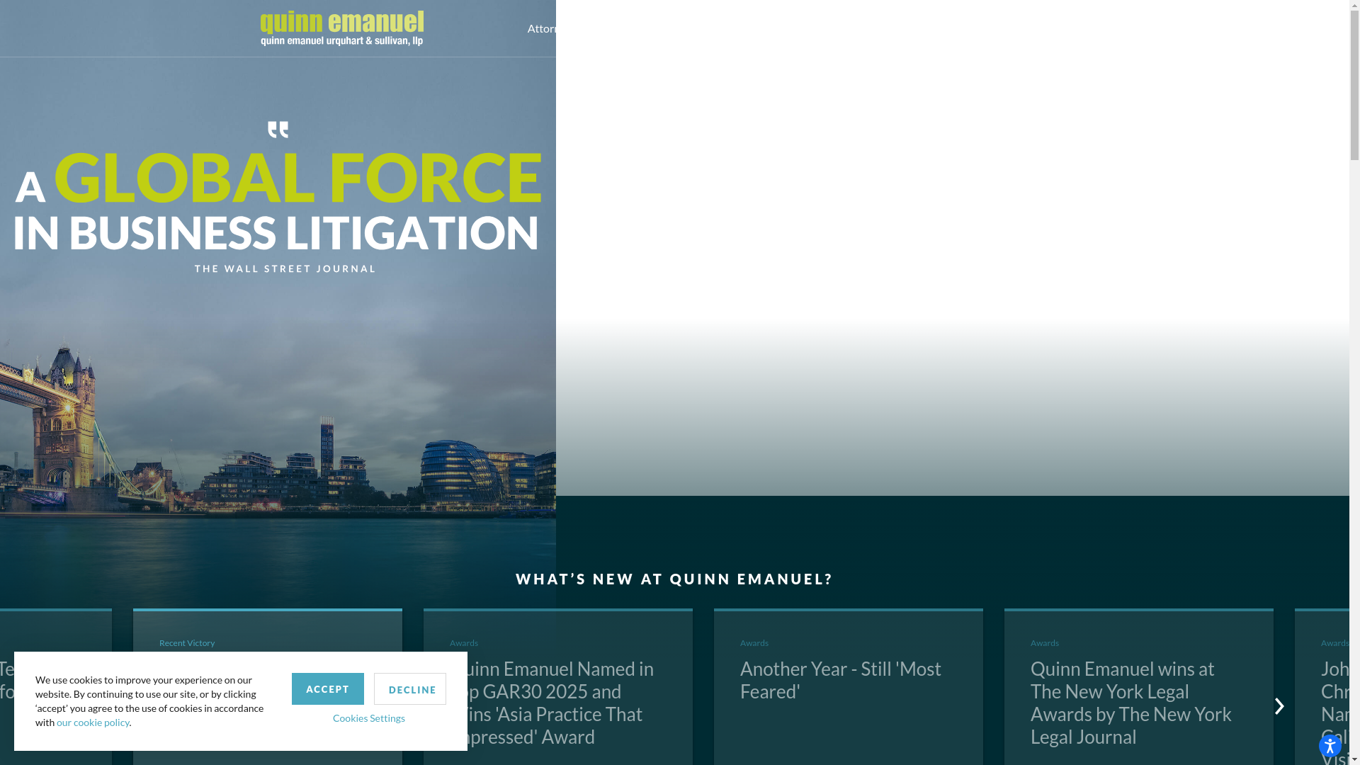 website screenshot of http://www.quinnemanuel.com/