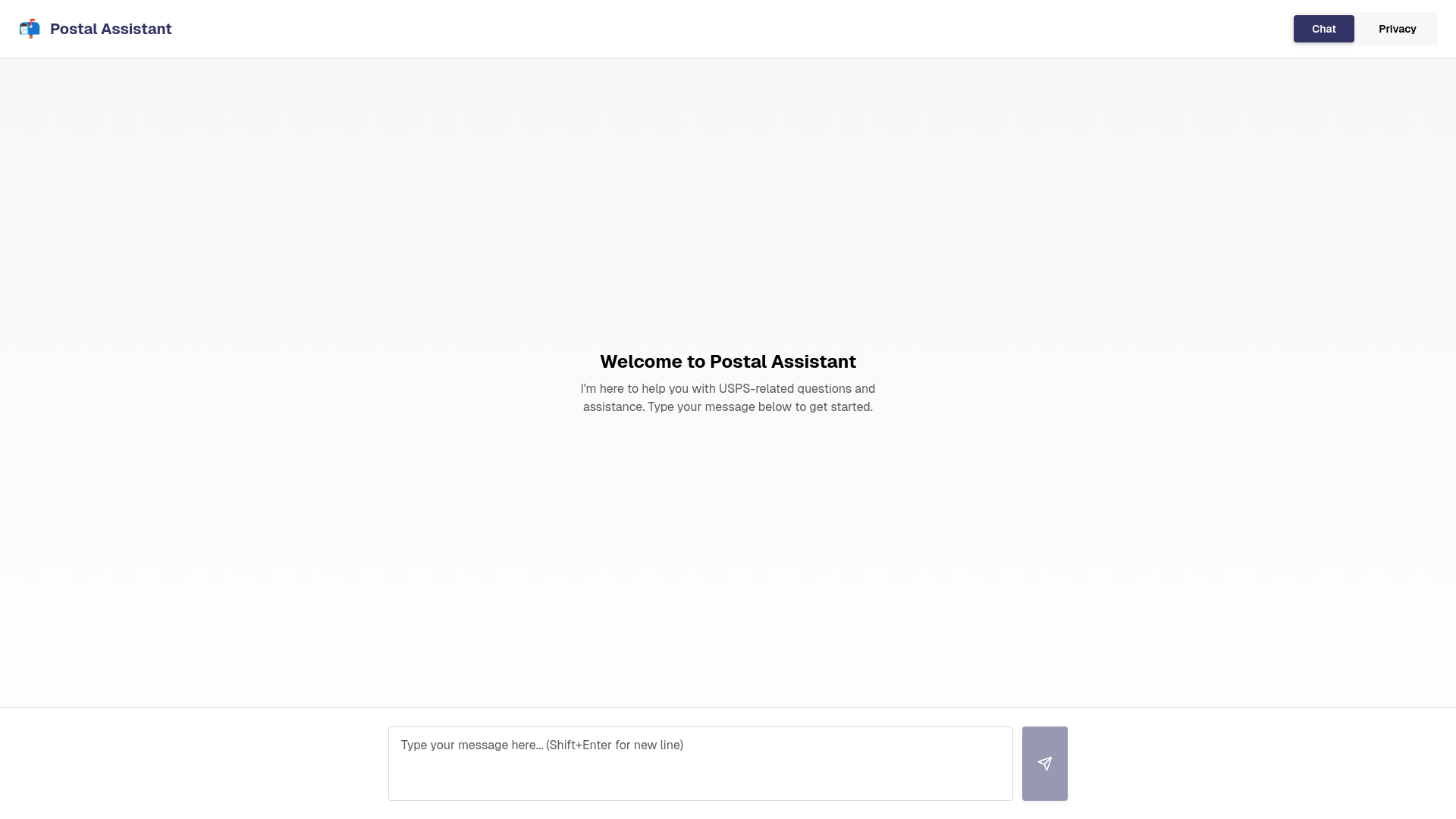 website screenshot of https://postal-assistant.pages.dev/