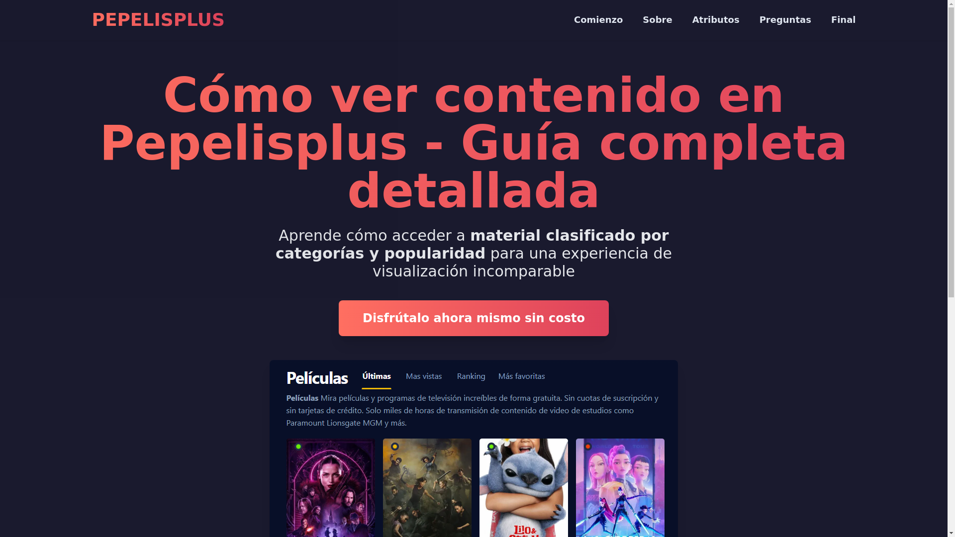 website screenshot of https://pepelisplus-xvbk.pages.dev/