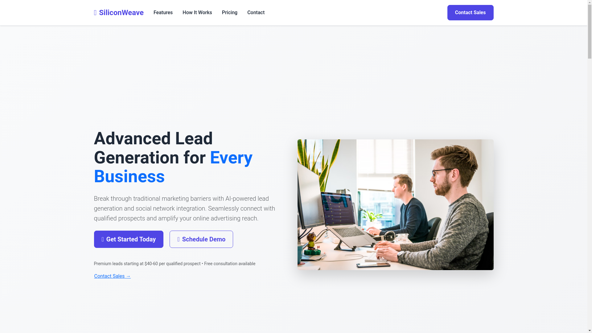website screenshot of https://siliconweave.com/