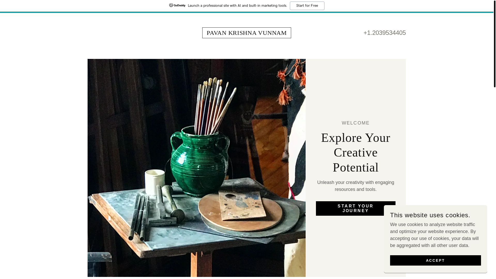 website screenshot of https://pavankrishnavunnam.com/