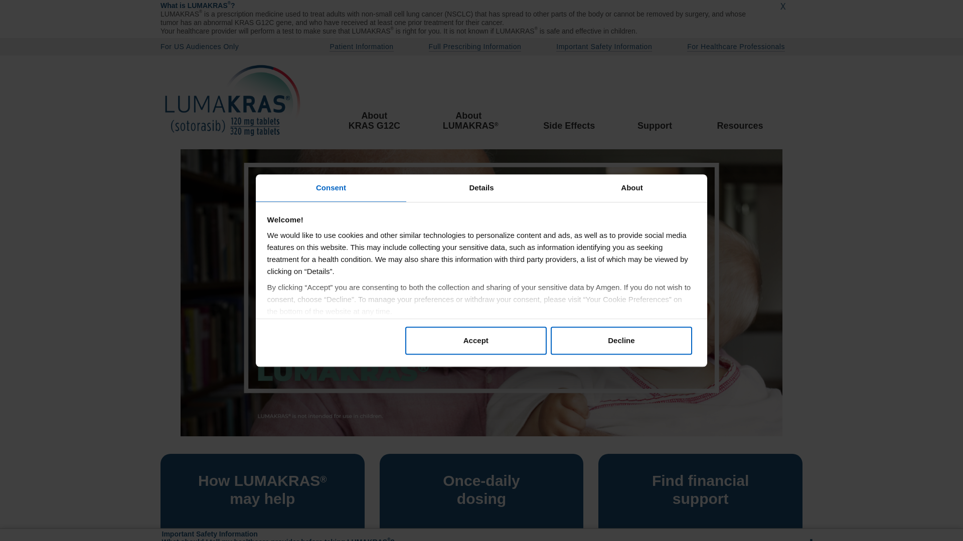 website screenshot of https://www.lumakras.com/nsclc