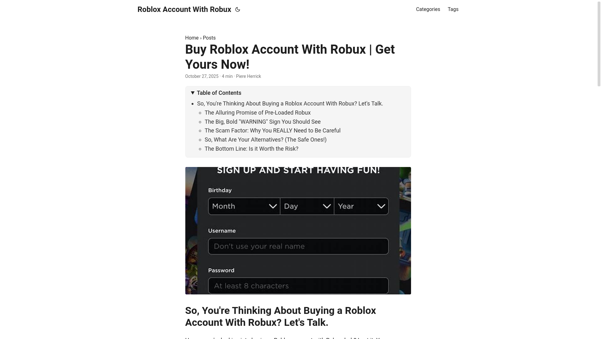 website screenshot of https://roblox-account-with-robux.pages.dev/