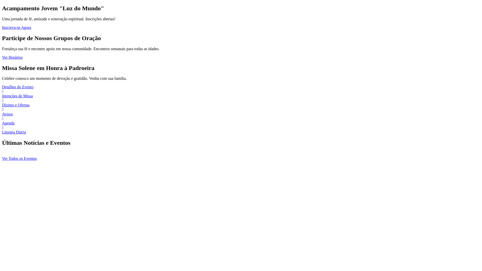 website screenshot of https://paroquianazarepvh.com.br/