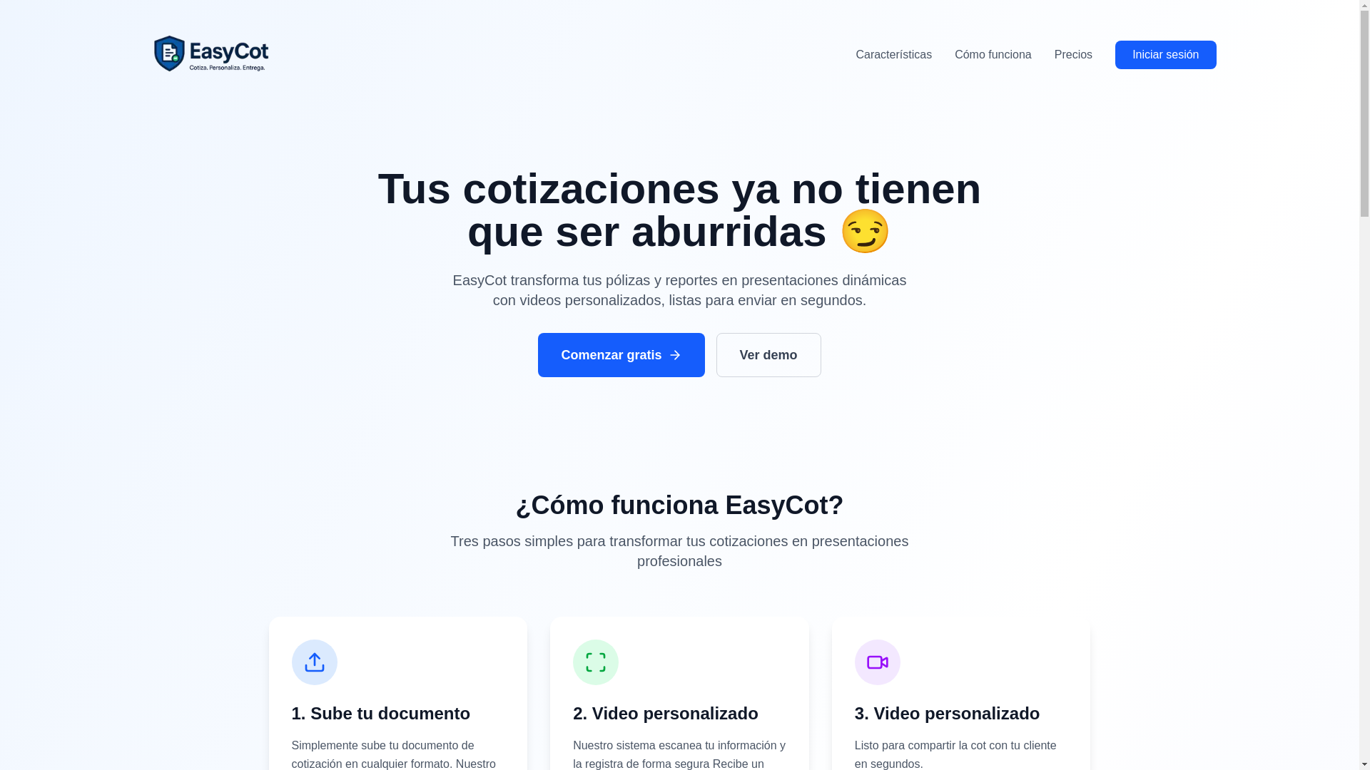 website screenshot of https://easycot.io/