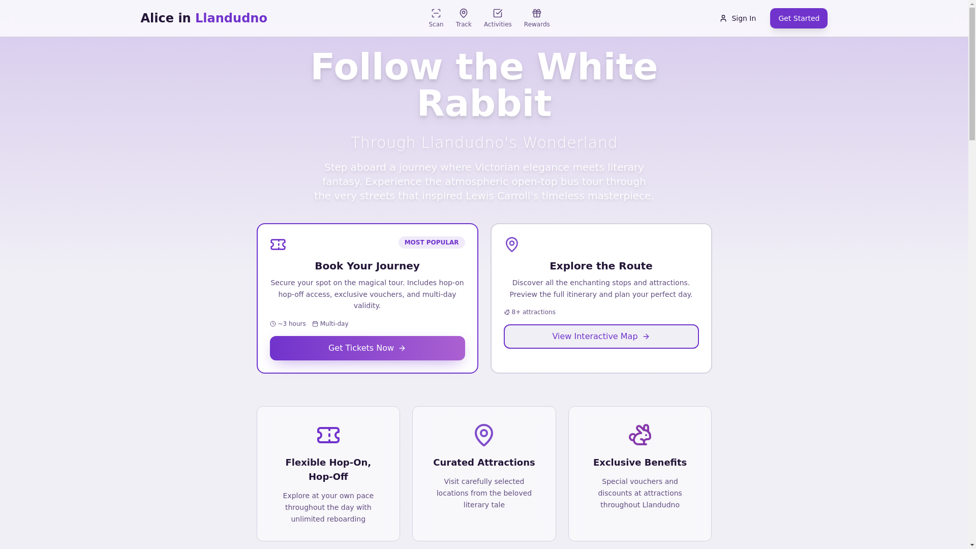 website screenshot of https://aliceinllandudno.uk/