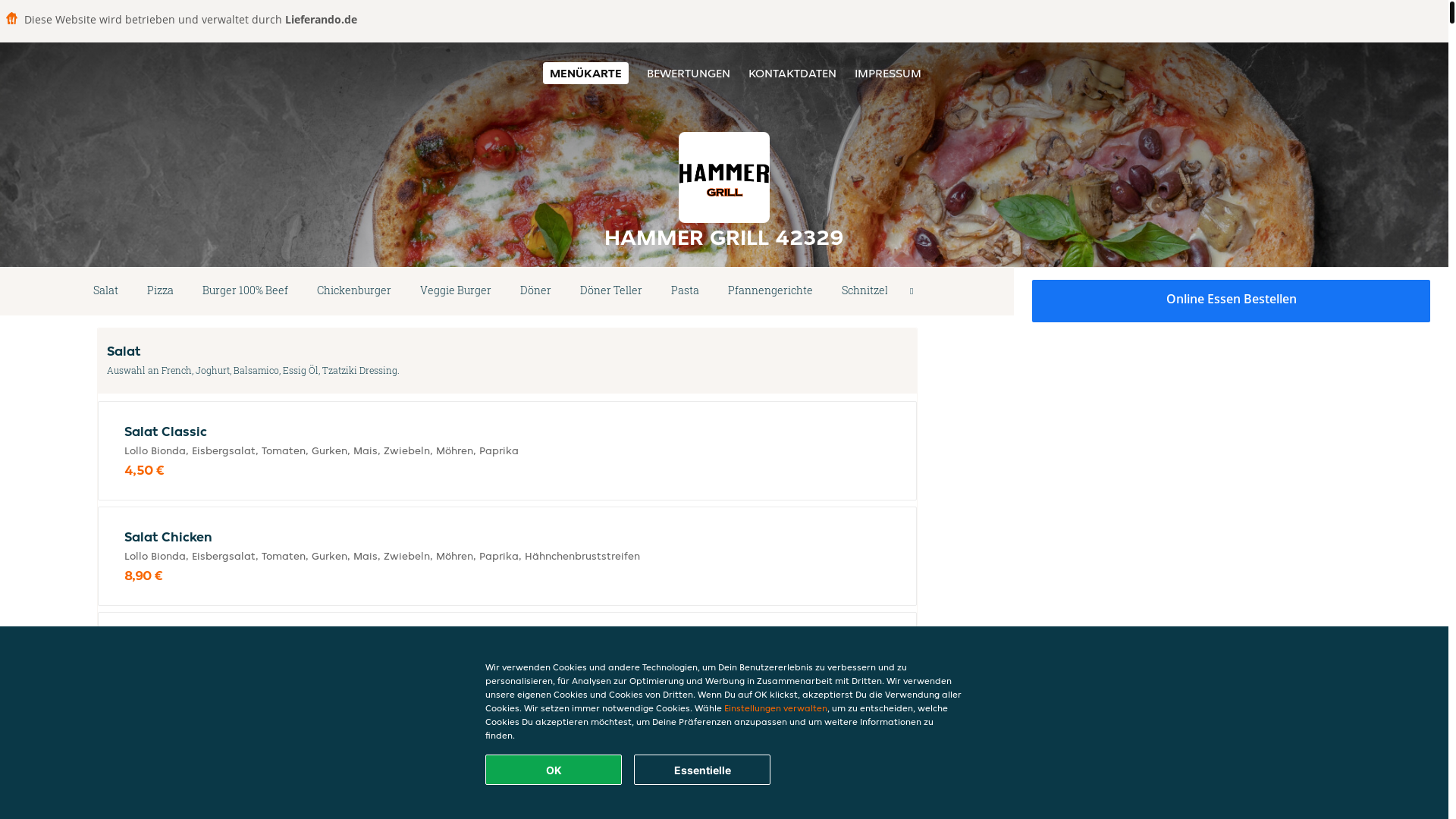 website screenshot of https://wuppertal-hammergrill.de/